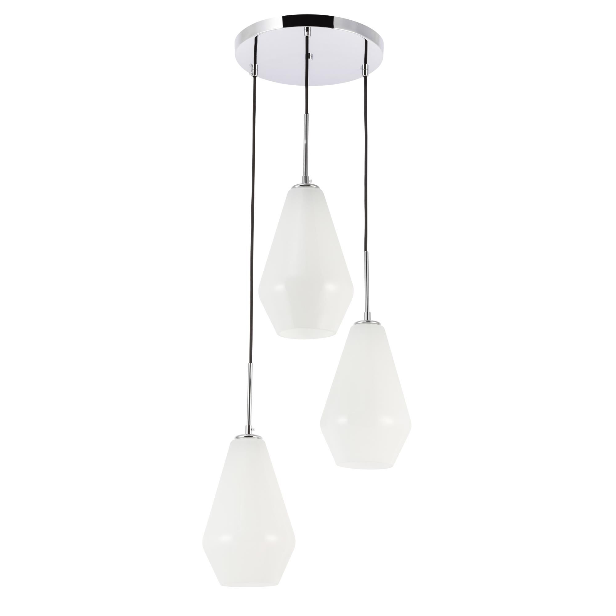 Shown in Chrome finish and Frosted White  glass