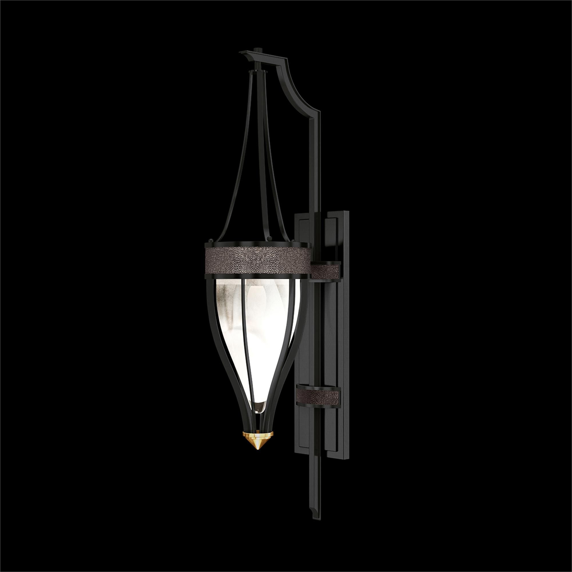 Shown in Black Iron and Brass  finish and Pebble accent