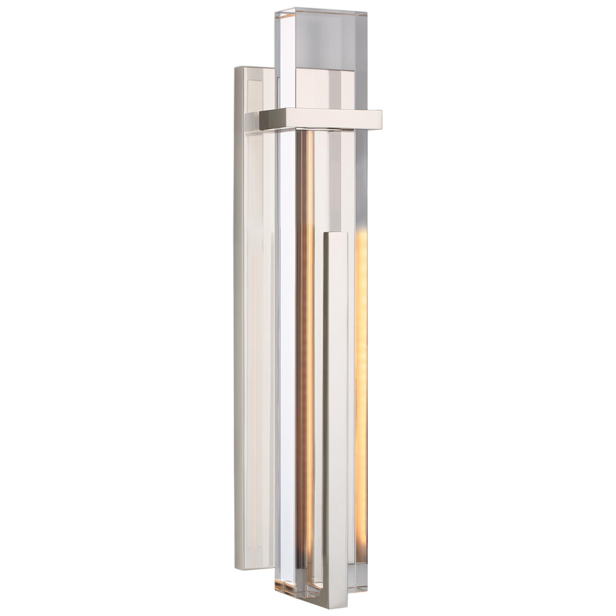 Shown in Polished Nickel finish and Crystal shade