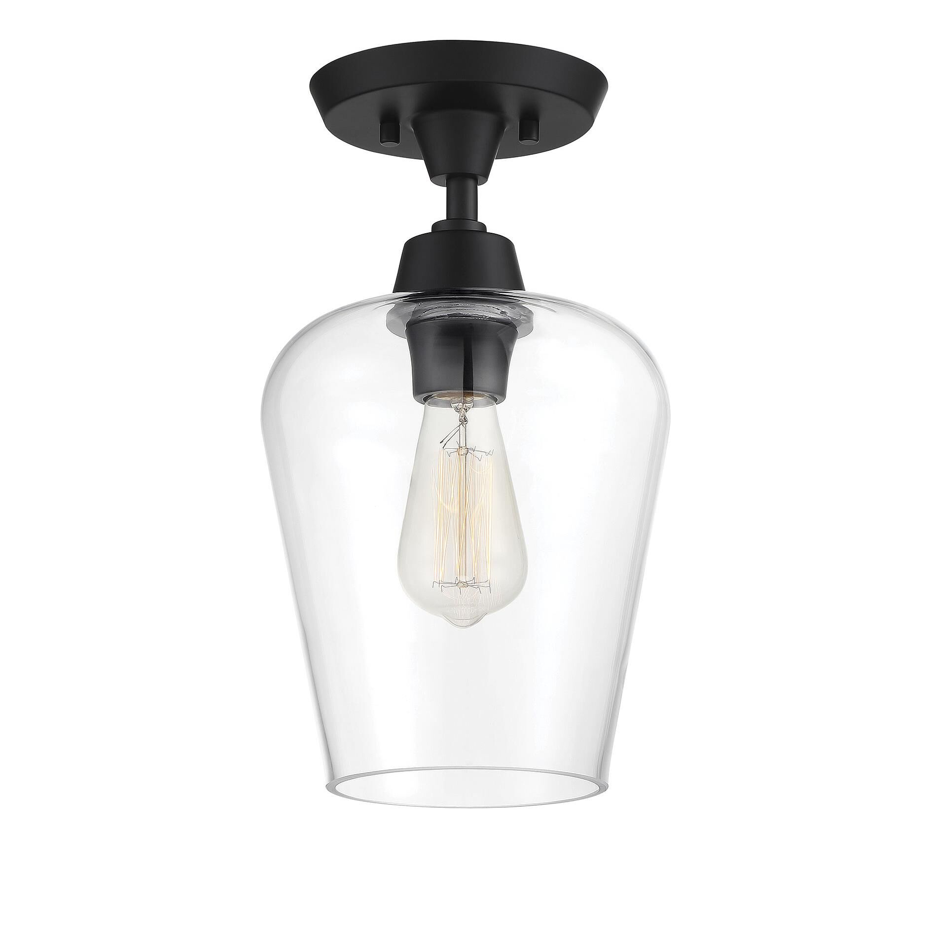 Shown in Black finish and Clear glass