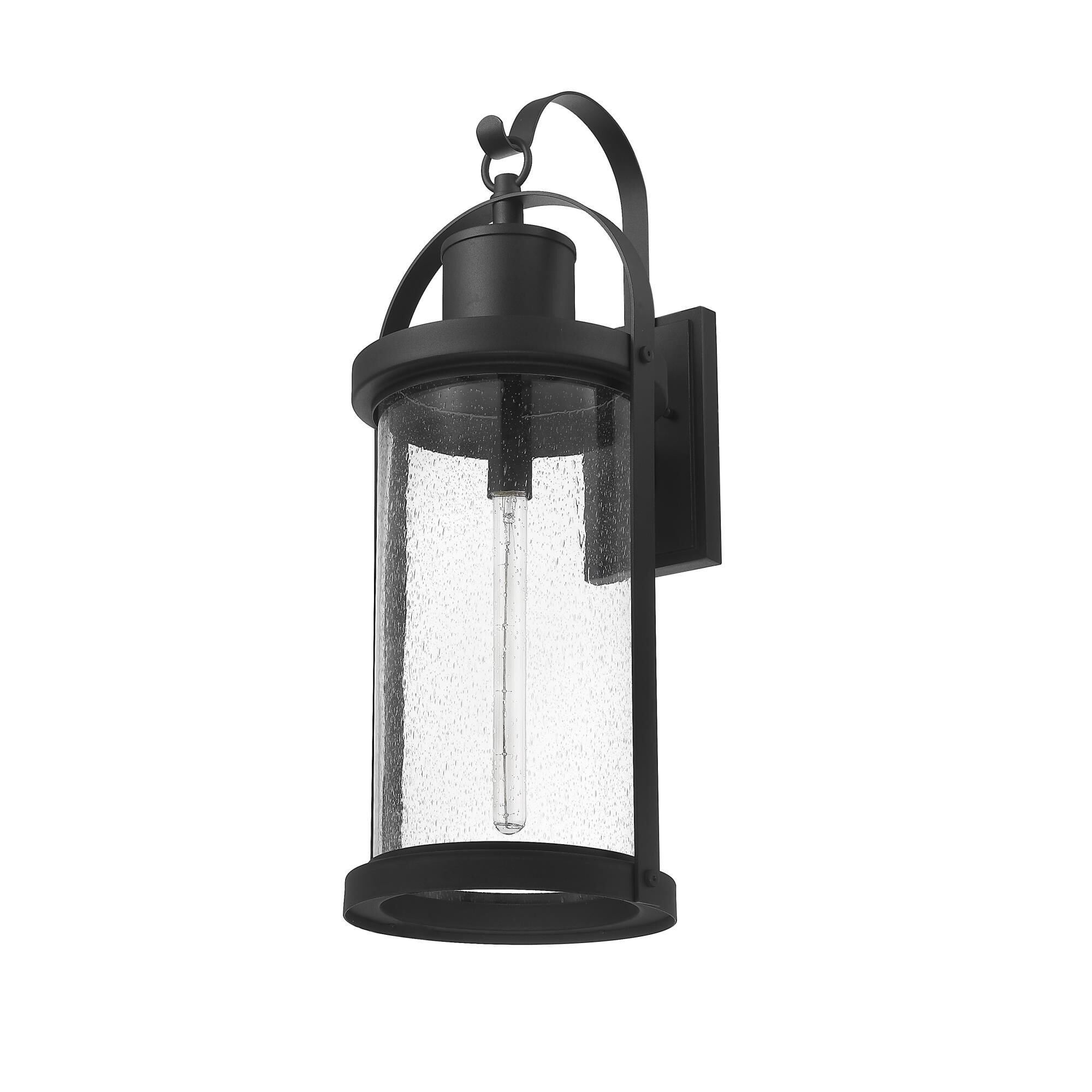 Shown in Black finish and Glass shade