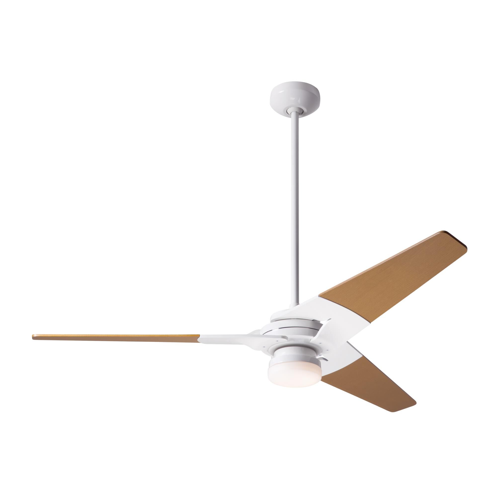 Shown in Gloss White  finish and Fan Speed And Light Control (3-Wire) accent