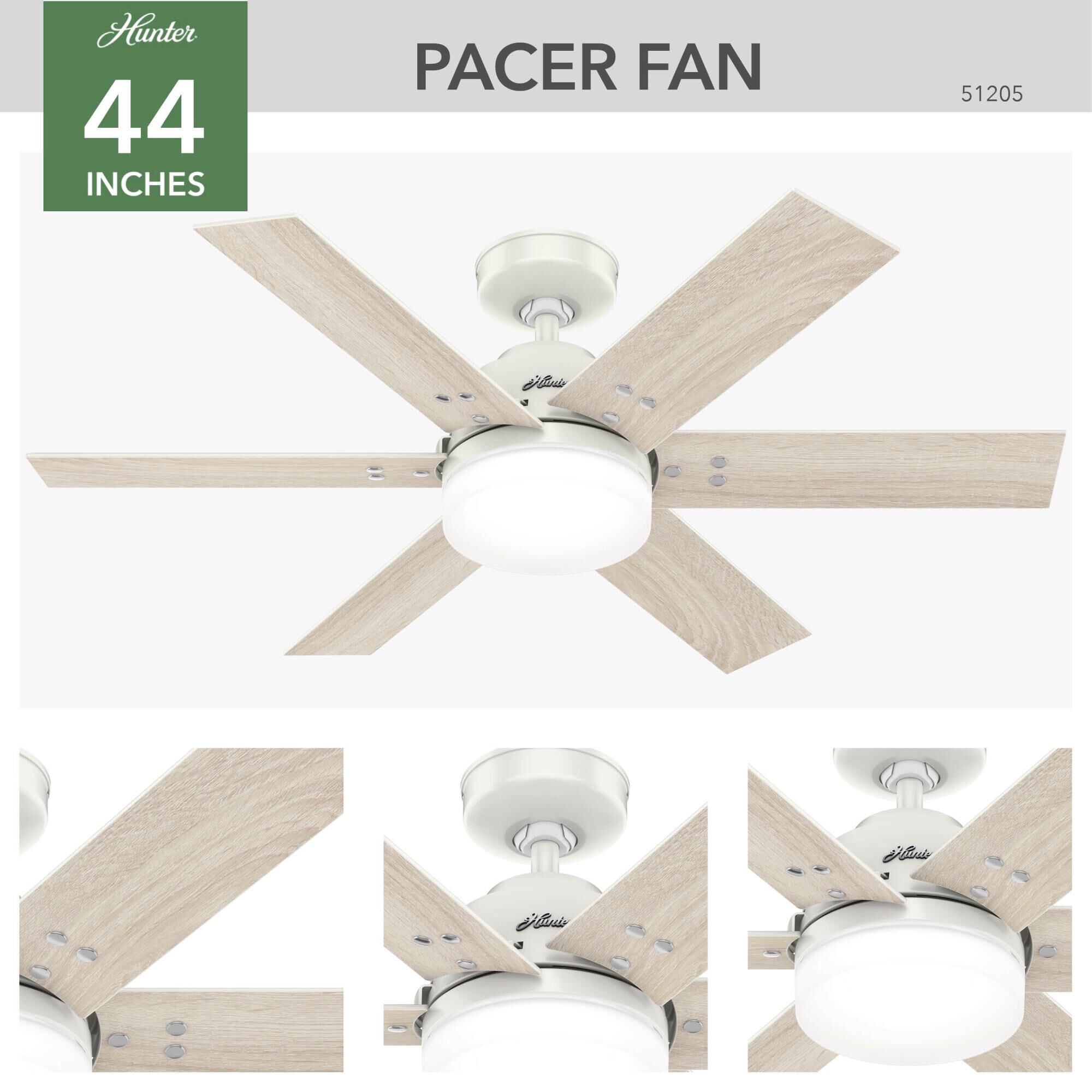 Pacer 44 Inch Ceiling Fan with Light Kit by Hunter Fan