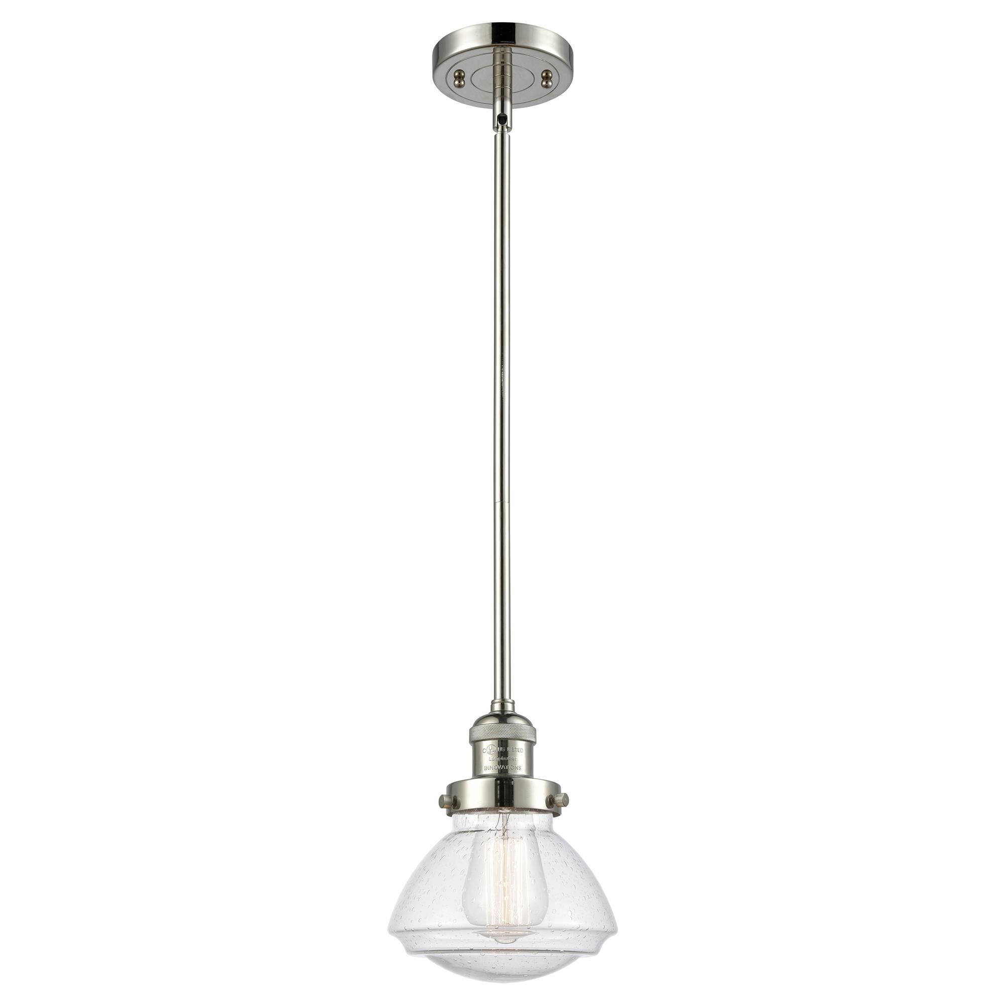 Shown in Polished Nickel finish and Bell glass and Glass shade