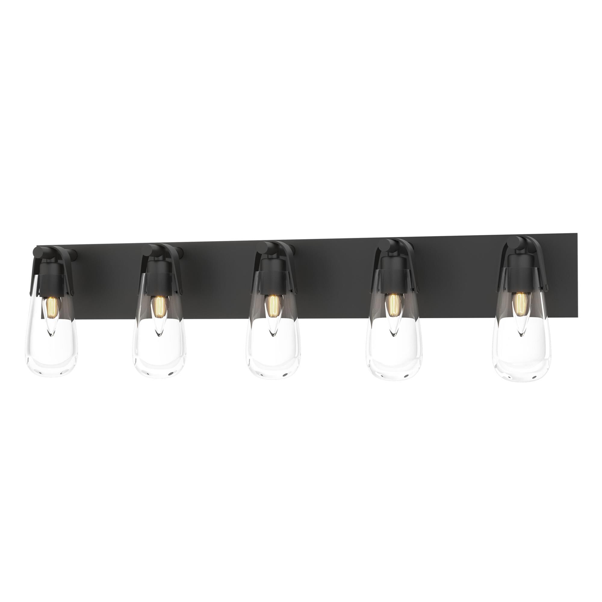 Shown in Black finish and Clear glass