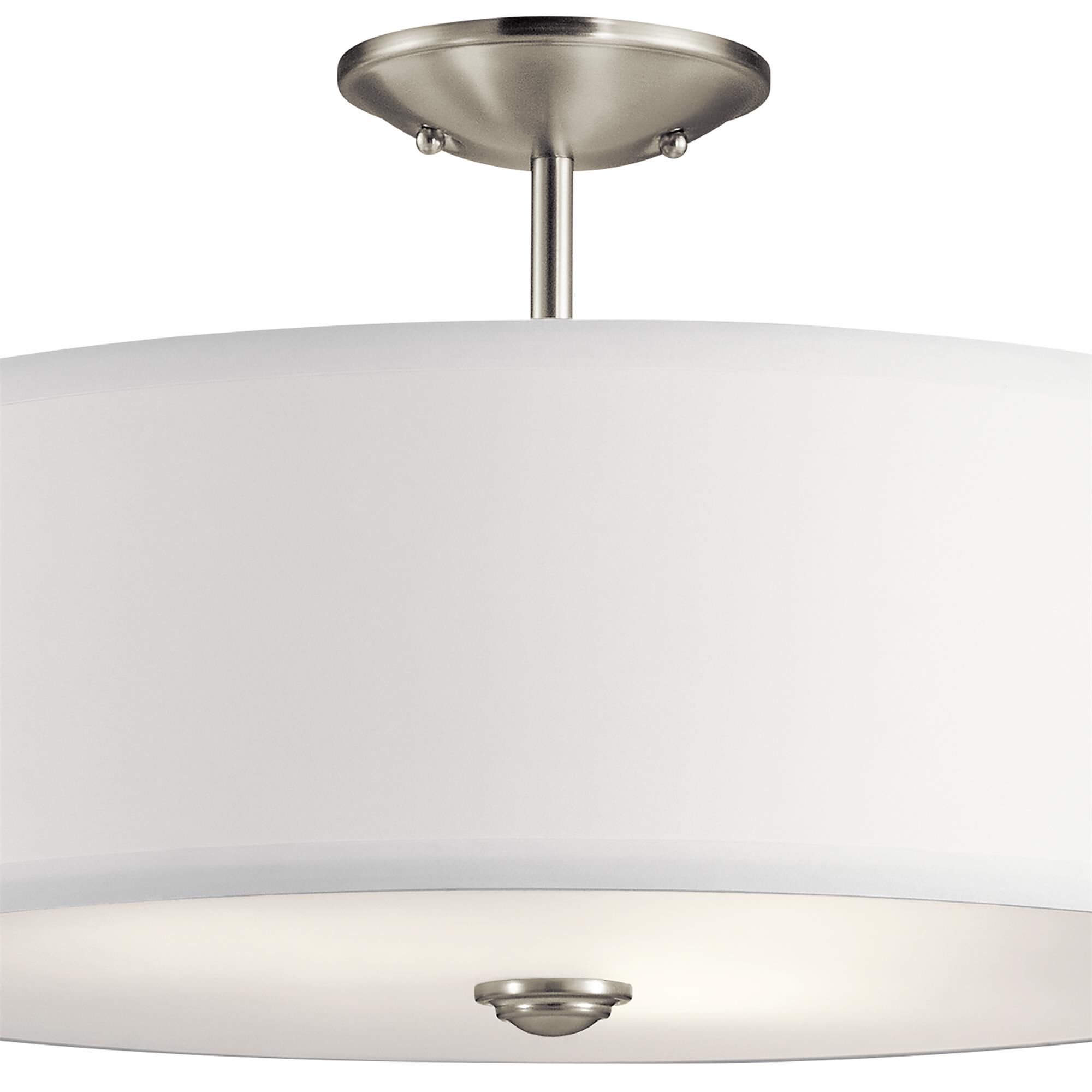 Shown in Brushed Nickel finish and Satin Etched Diffuser glass
