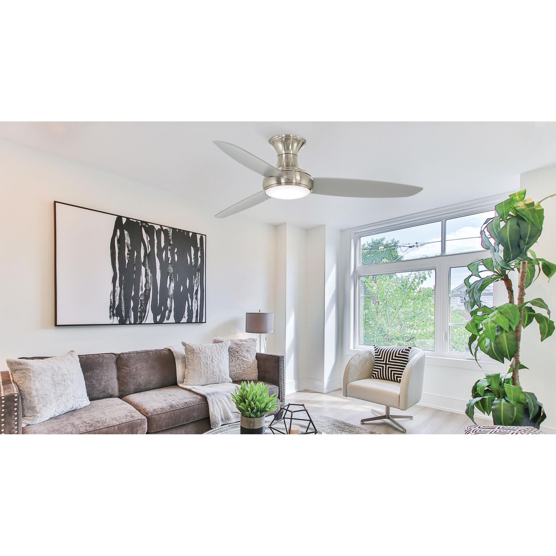 Concept Outdoor Rated 54 Inch Flush Mount Fan with Light Kit by Minka Aire