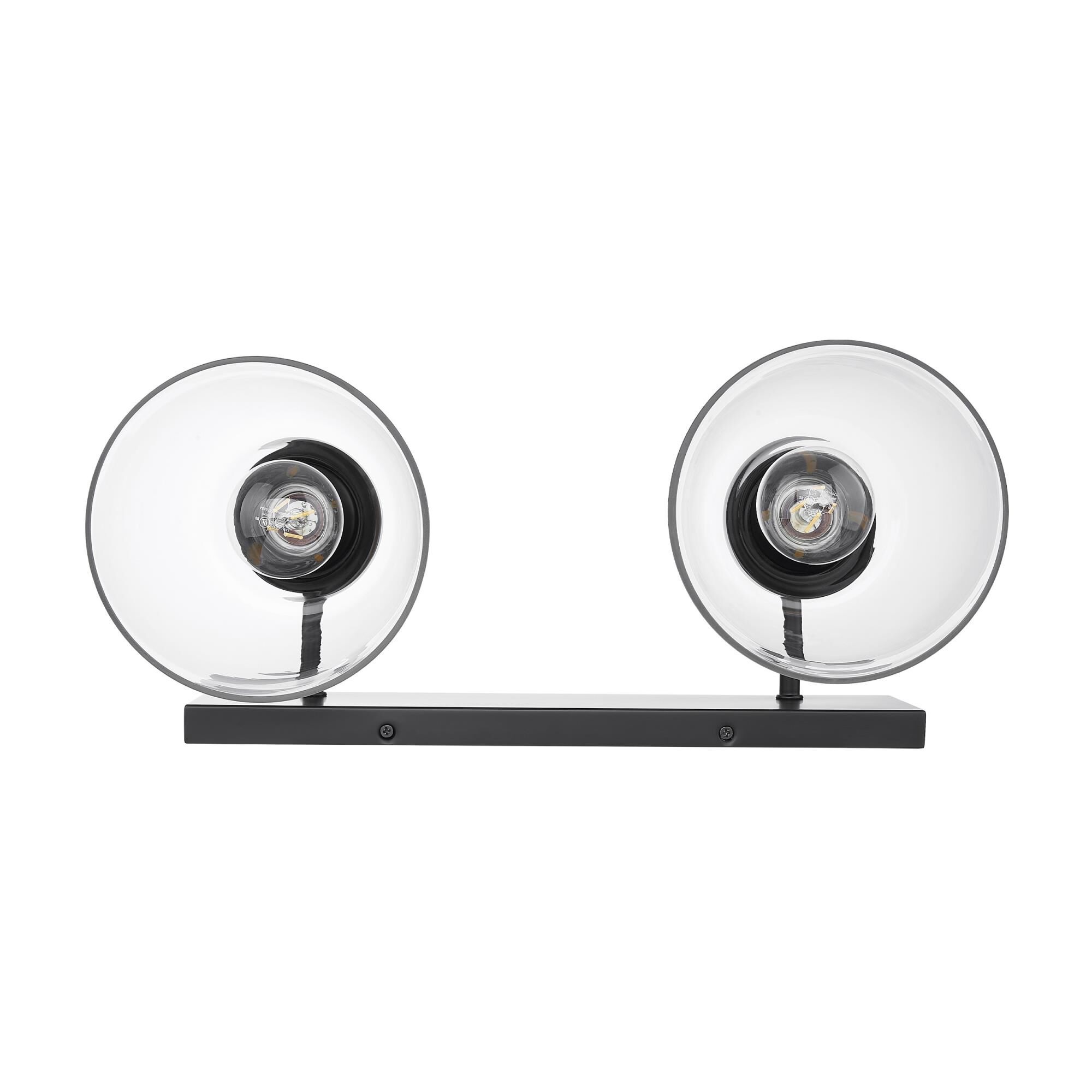 Shown in Matte Black finish and Clear glass