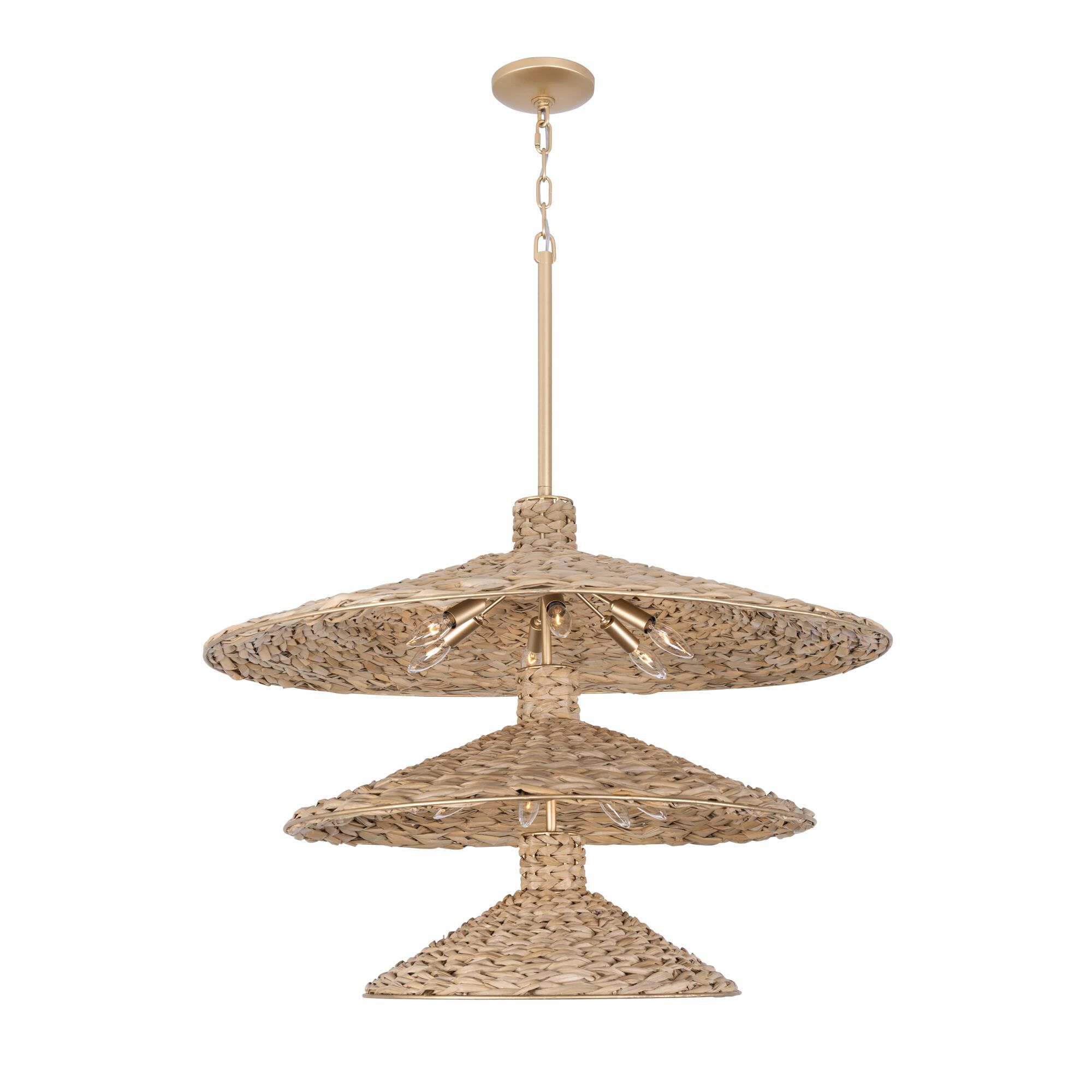 Shown in French Gold/Natural Seagrass finish and Natural Seagrass shade