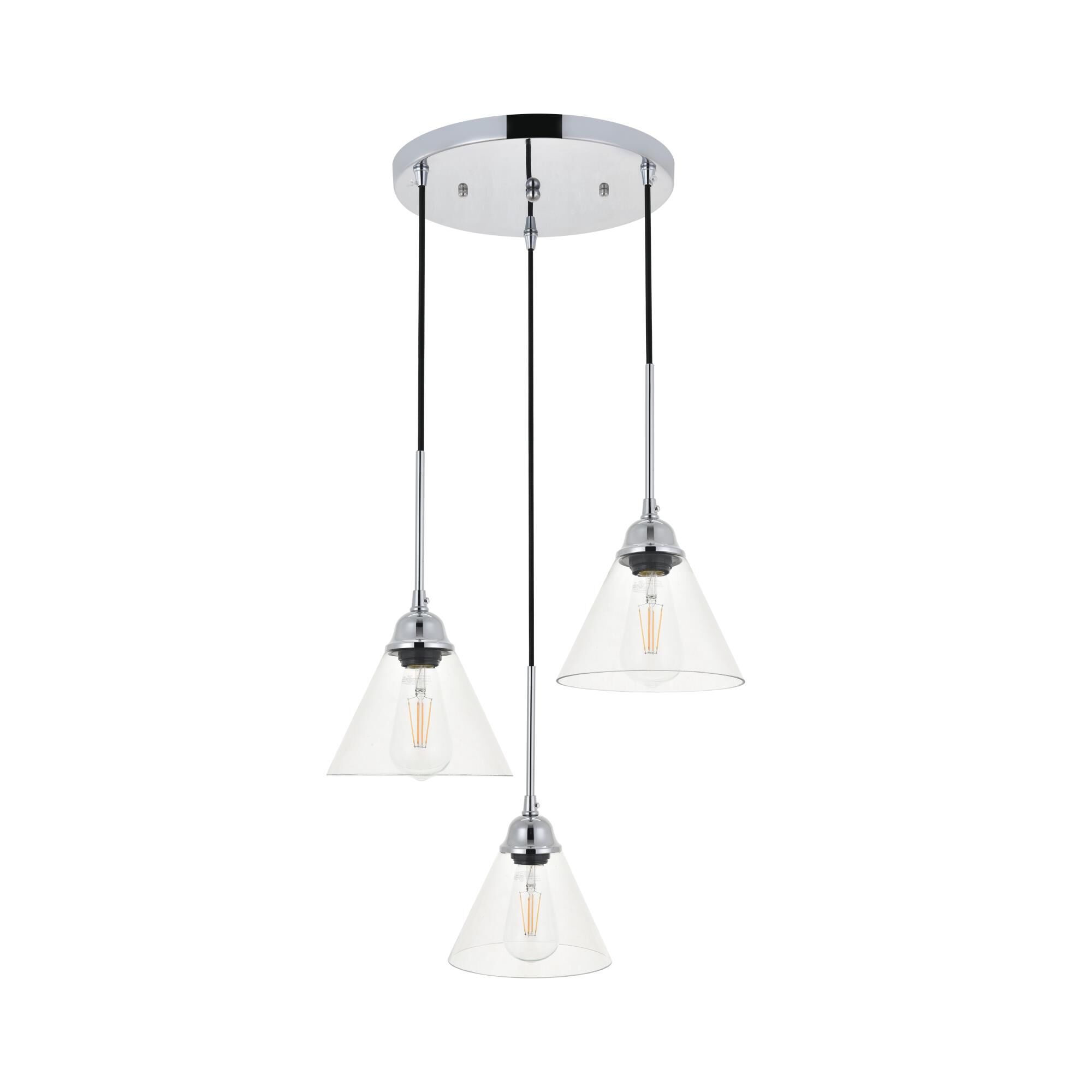 Histoire 17 Inch 3 Light Multi Light Pendant by Elegant Lighting