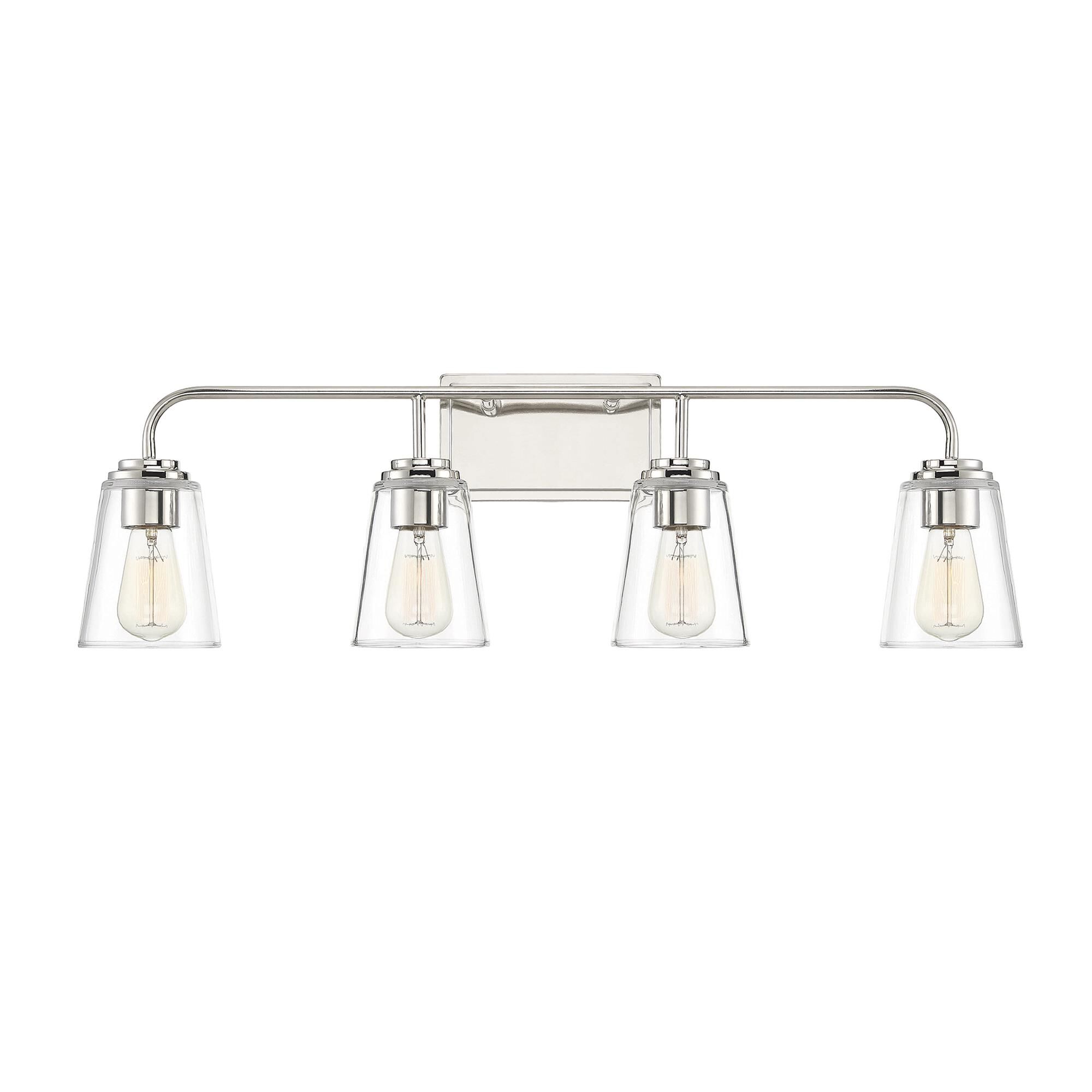 Shown in Polished Nickel finish and Clear glass
