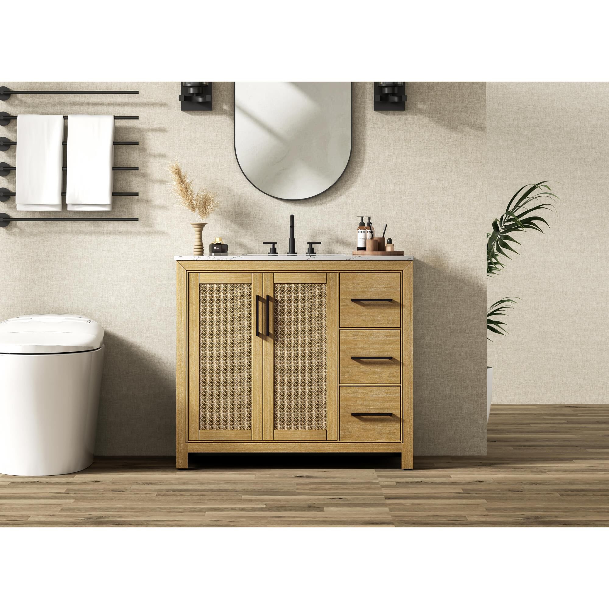 Shown in Linen Oak finish