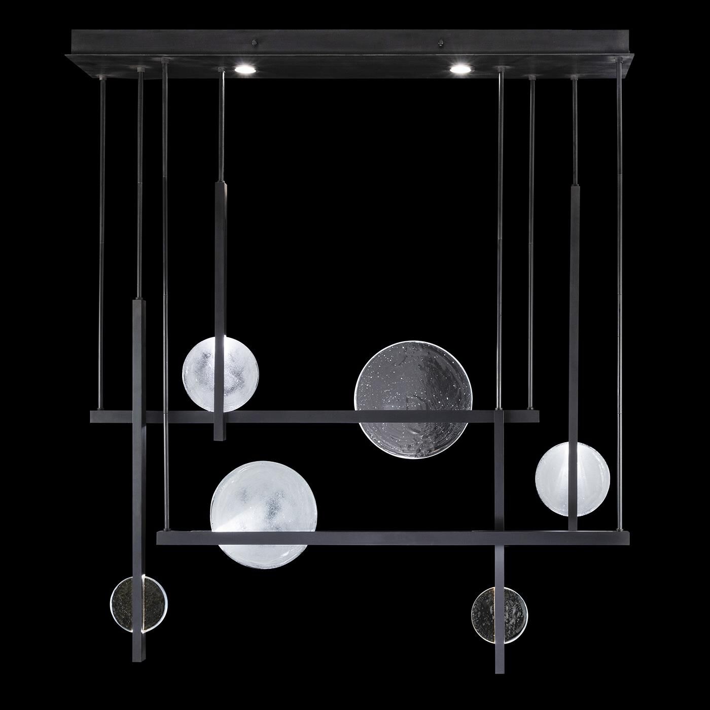 Shown in Black finish and False crystal and True glass and False shade