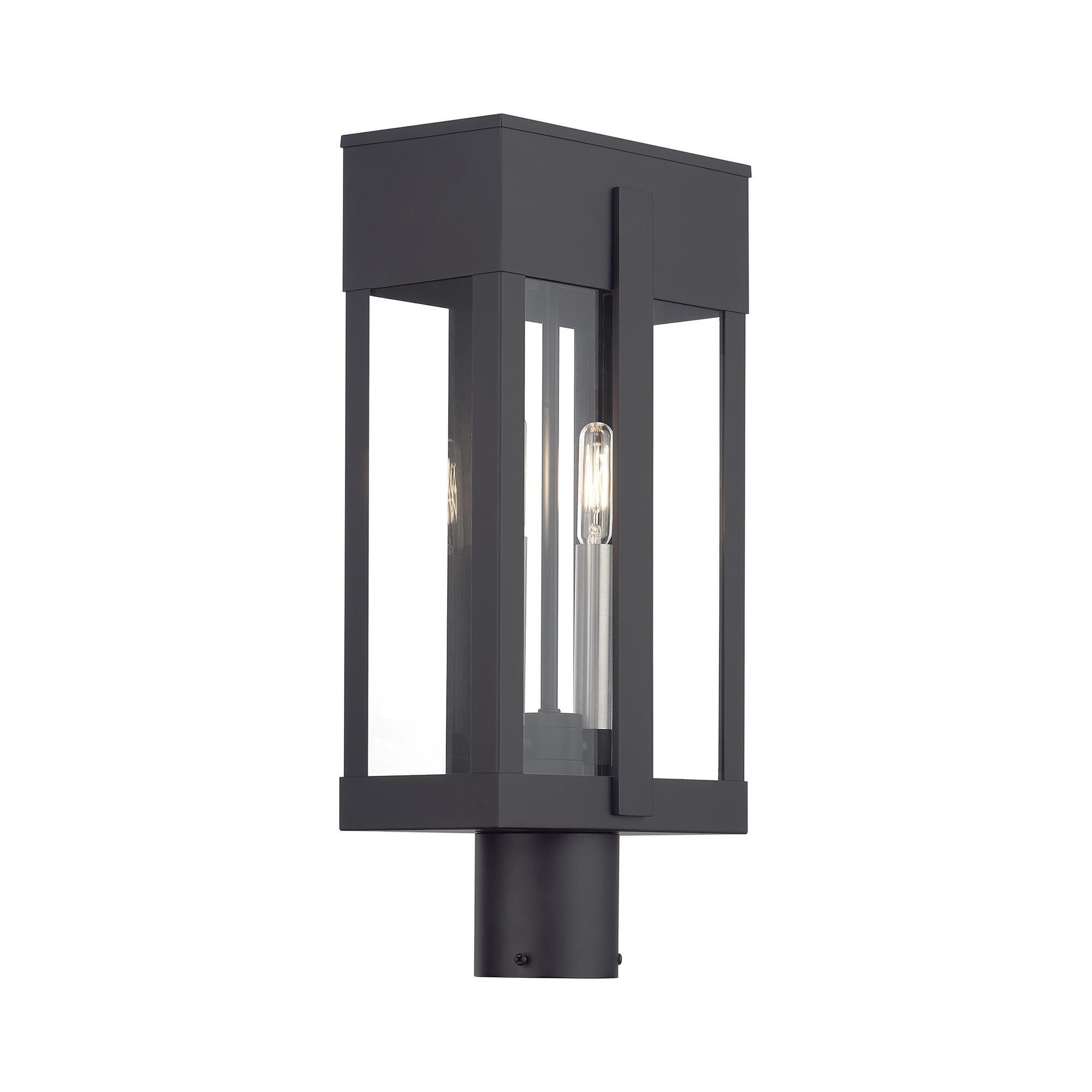 Shown in Black with Brushed Nickel Candles finish and Clear glass