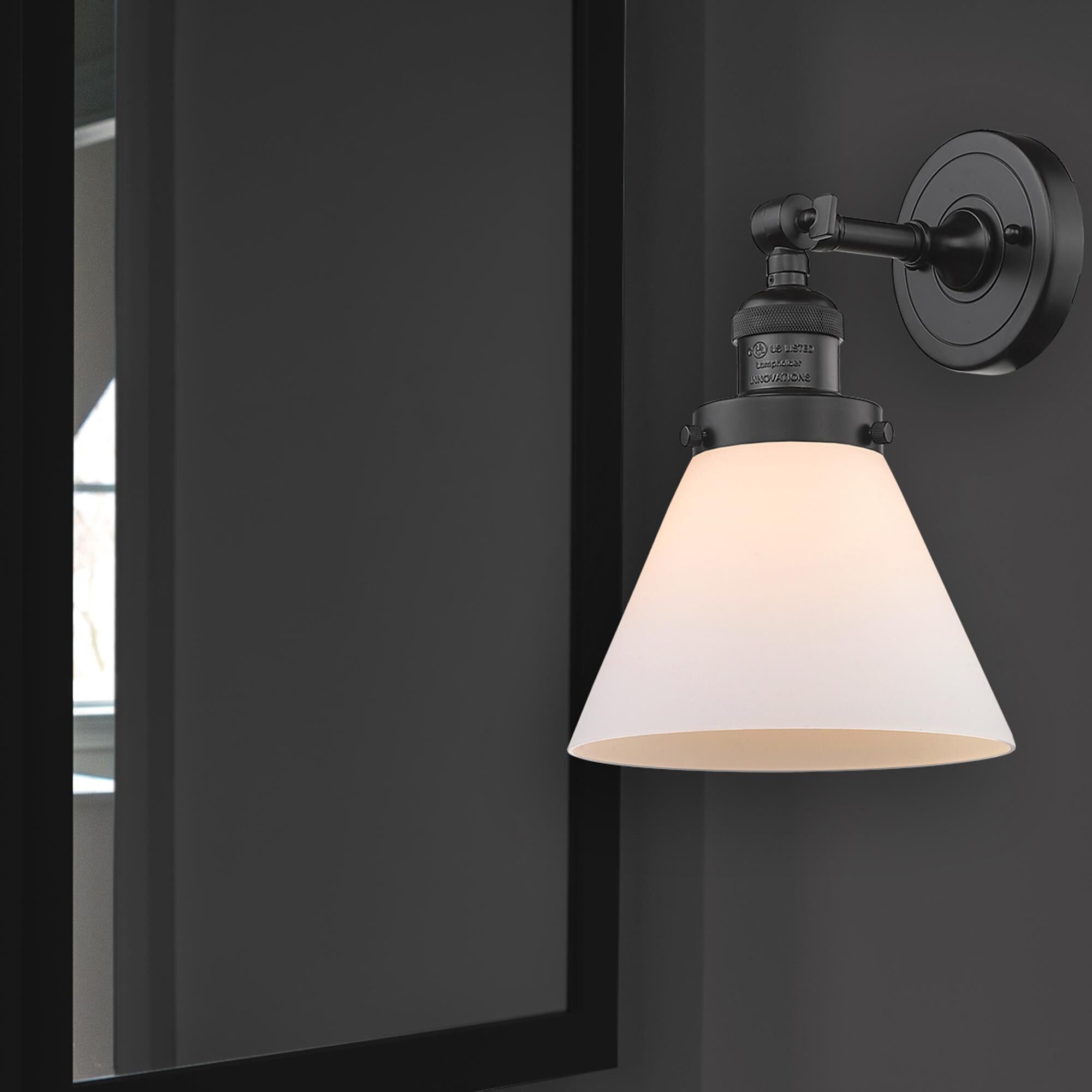 Shown in Oil Rubbed Bronze finish and Matte White Cased glass