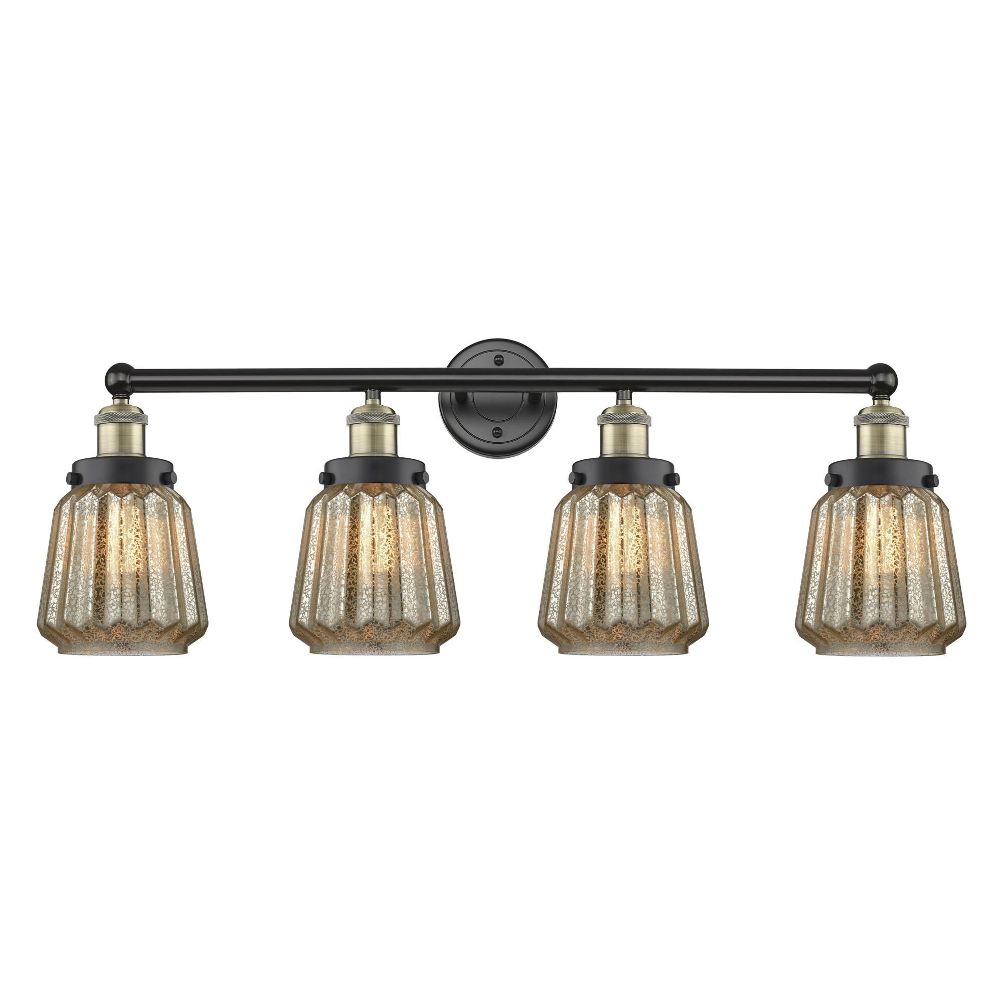 Shown in Black Antique Brass finish and Mercury glass