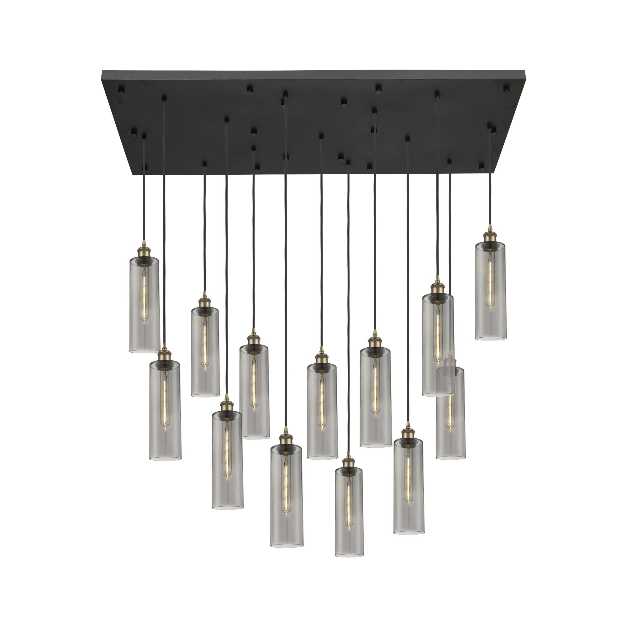 Shown in Brushed Brass finish and Light Smoke shade