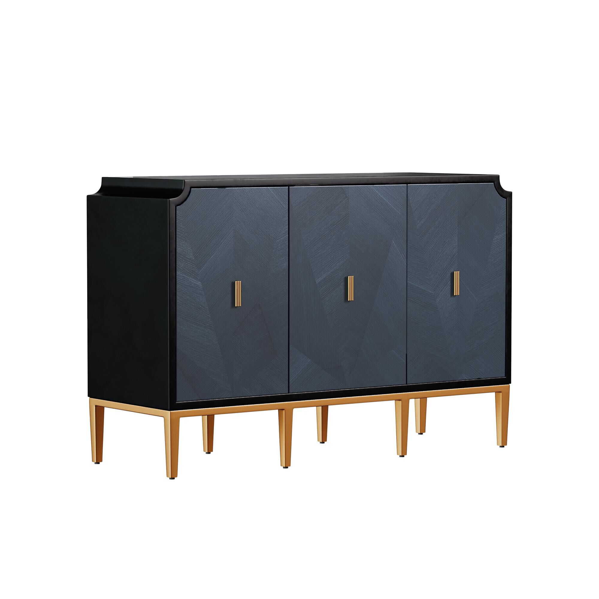 Shown in Dark Sapphire-Caviar Black-Antique Brass finish