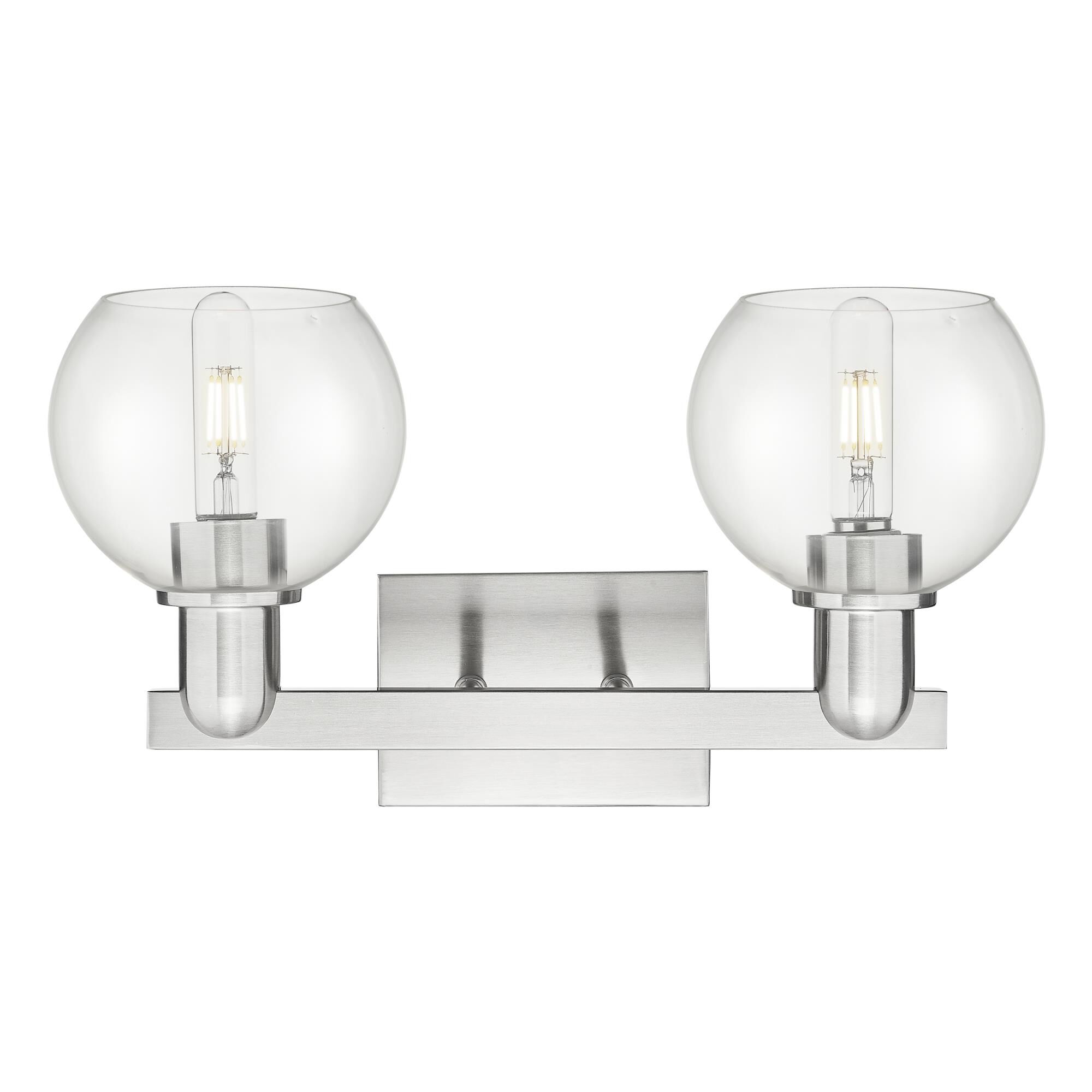 Shown in Brushed Satin Nickel finish and Clear glass