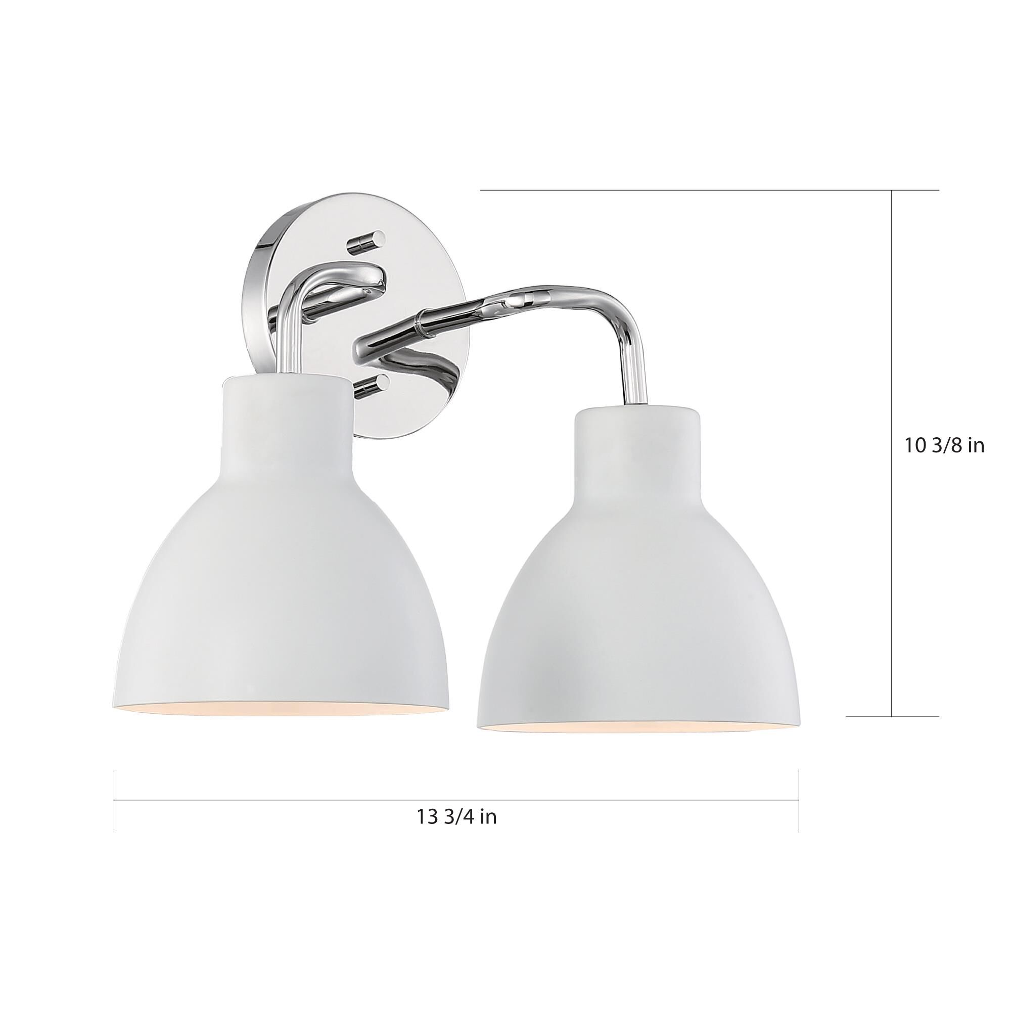 Shown in Polished Nickel finish and Matte White Metal shade