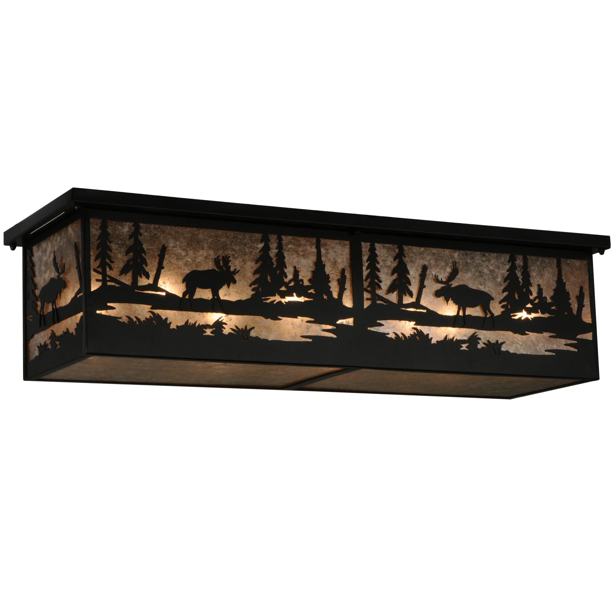 Moose At Lake 44 Inch 8 Light Flush Mount by Meyda Lighting