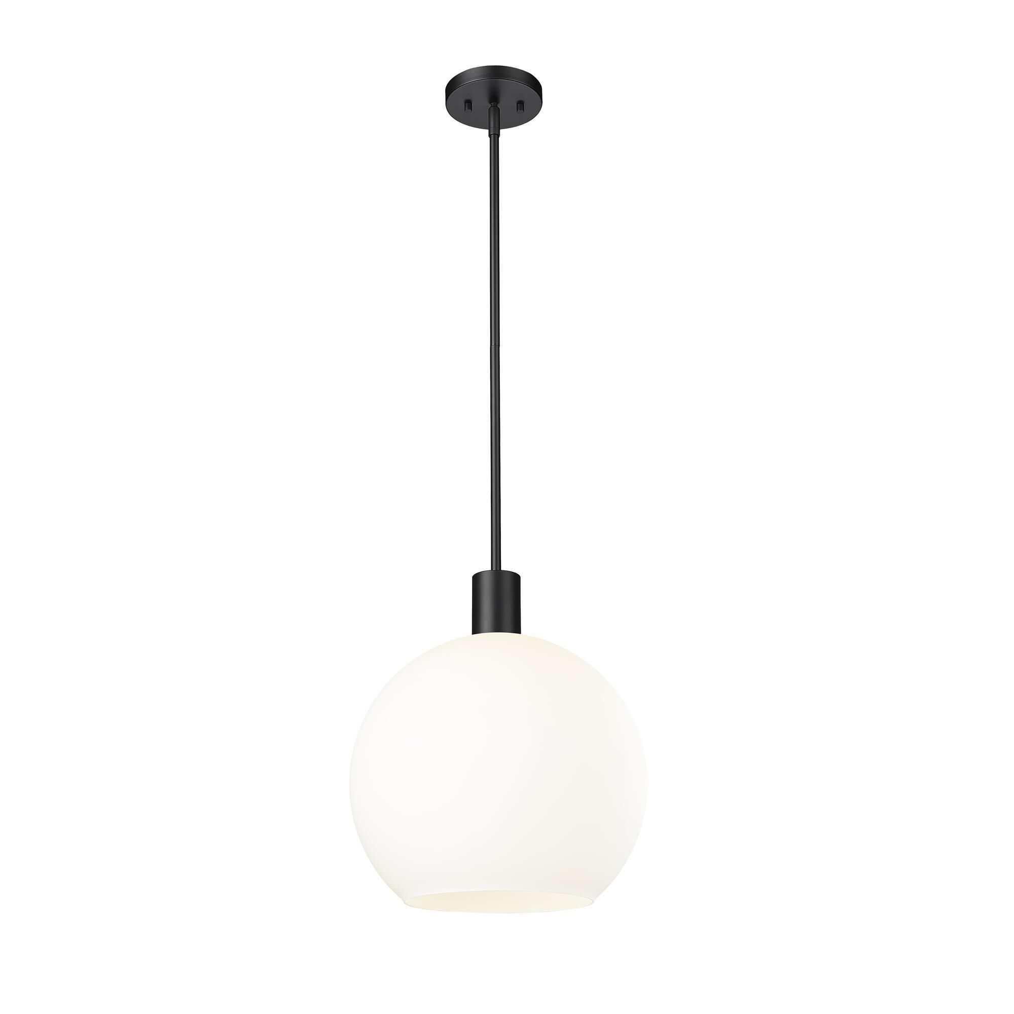 Shown in Matte Black finish and White glass