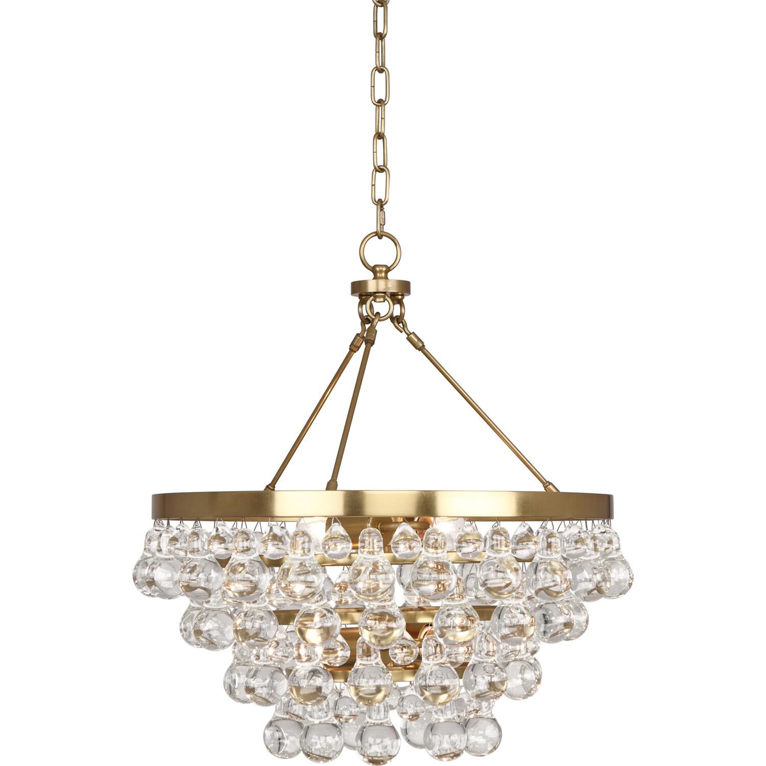 Shown in Antique Brass finish and Glass Drops shade