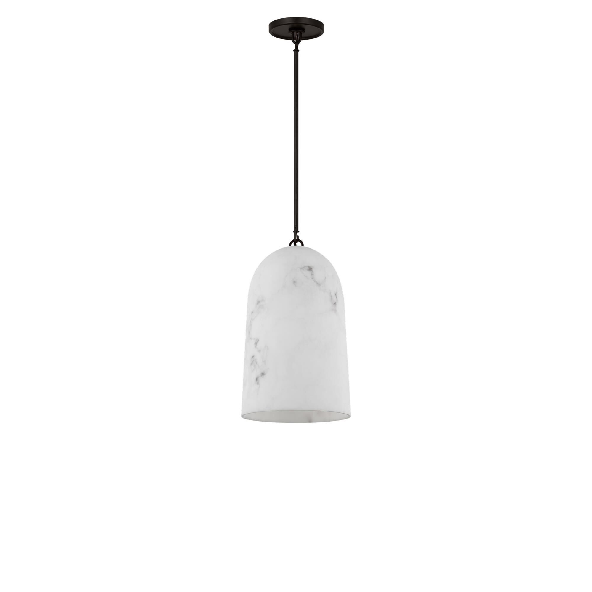 Shown in Aged Iron finish and Faux Alabaster Resin shade