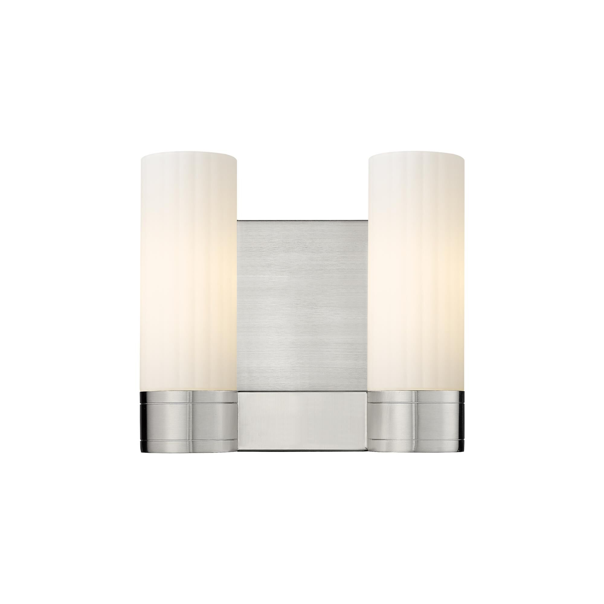 Shown in Satin Nickel finish and Matte White glass and Matte White Glass shade