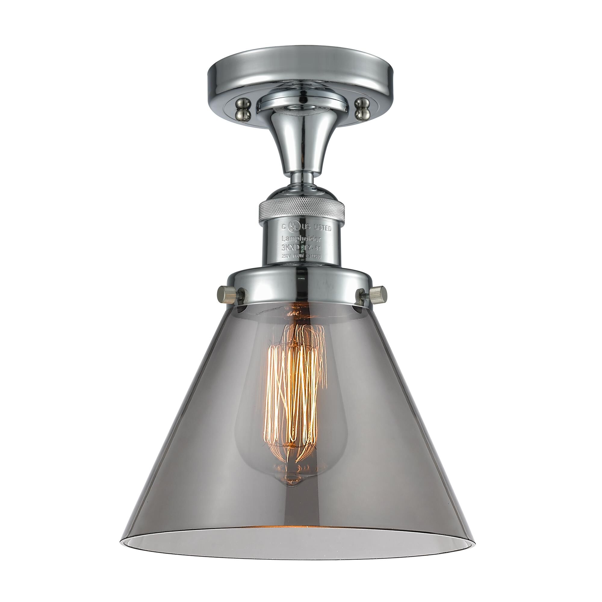 Shown in Polished Chrome finish and Smoked glass