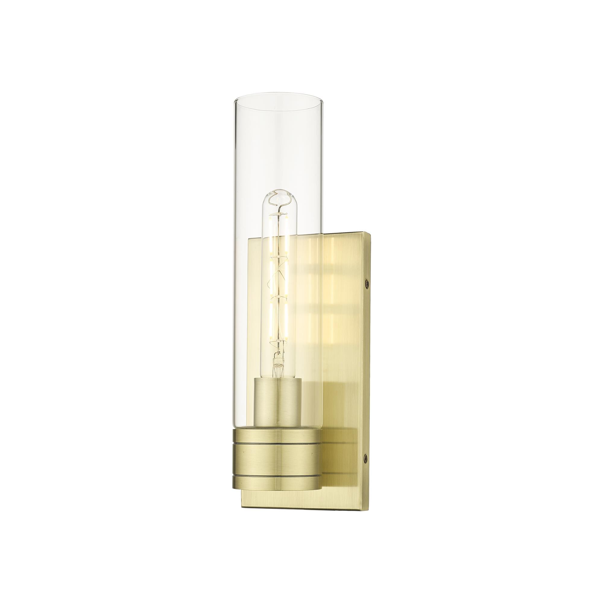 Shown in Antique Brass finish and Clear glass