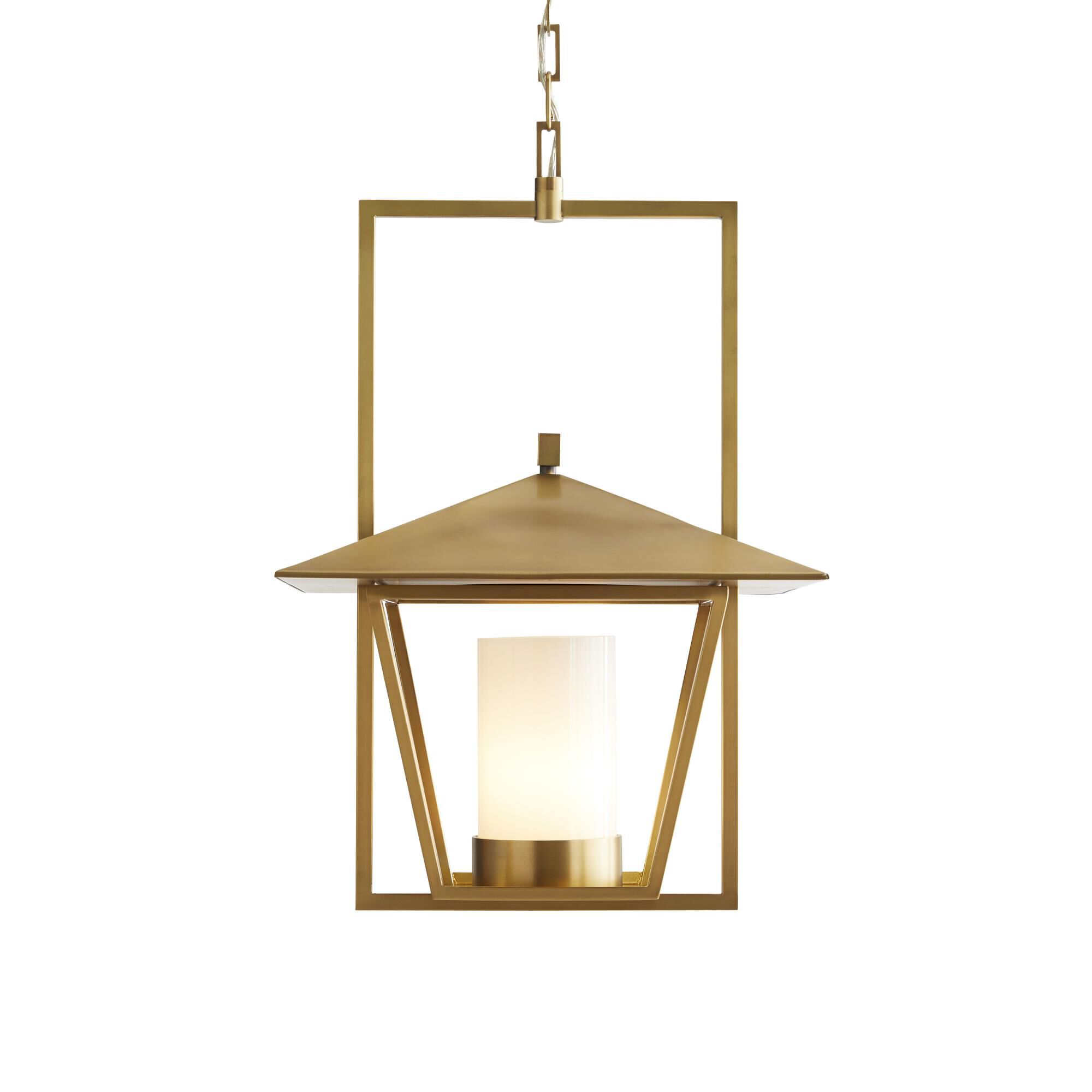 Shown in Antique Brass finish and Yes shade