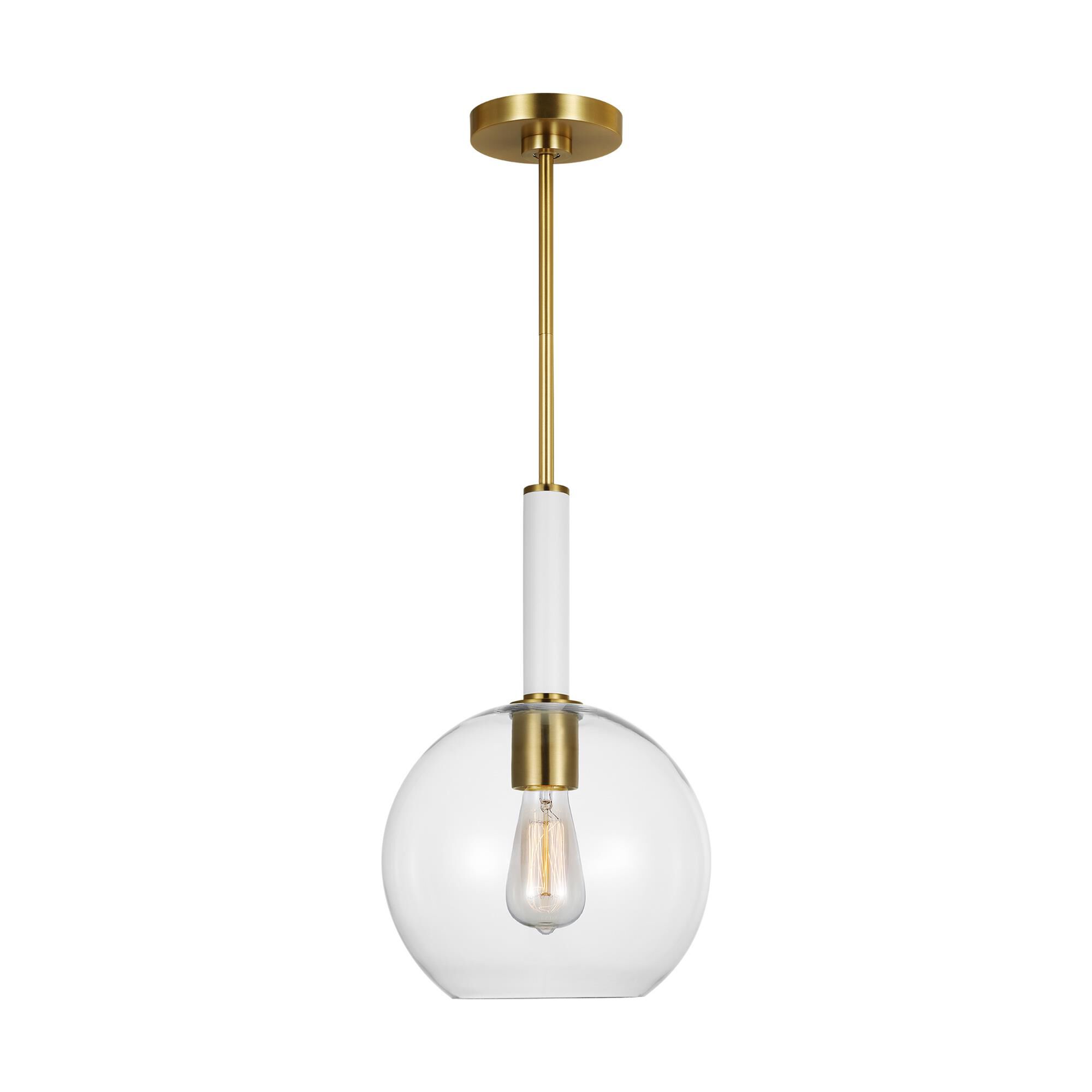 Shown in Burnished Brass finish and Clear glass