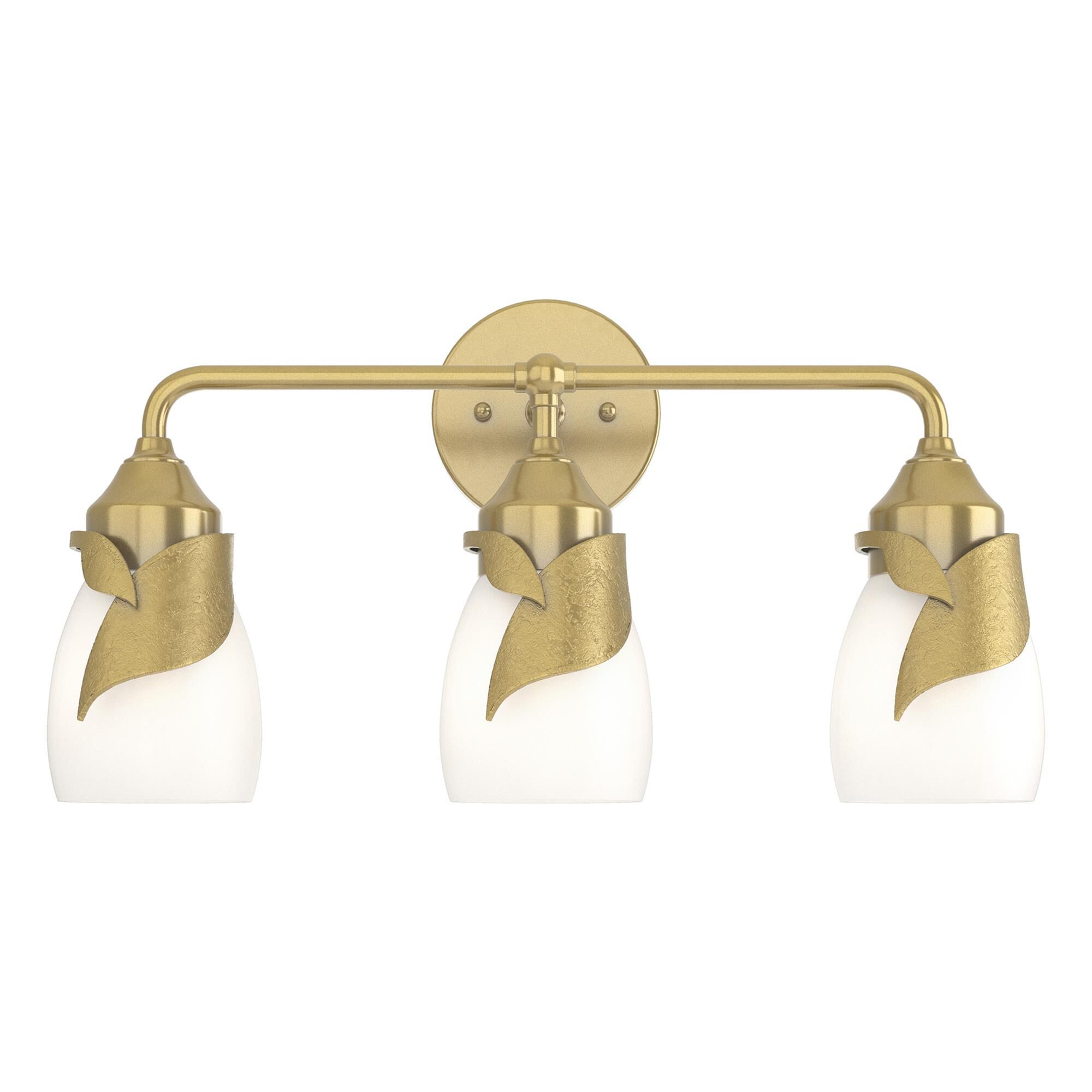 Shown in Modern Brass finish and Opal glass