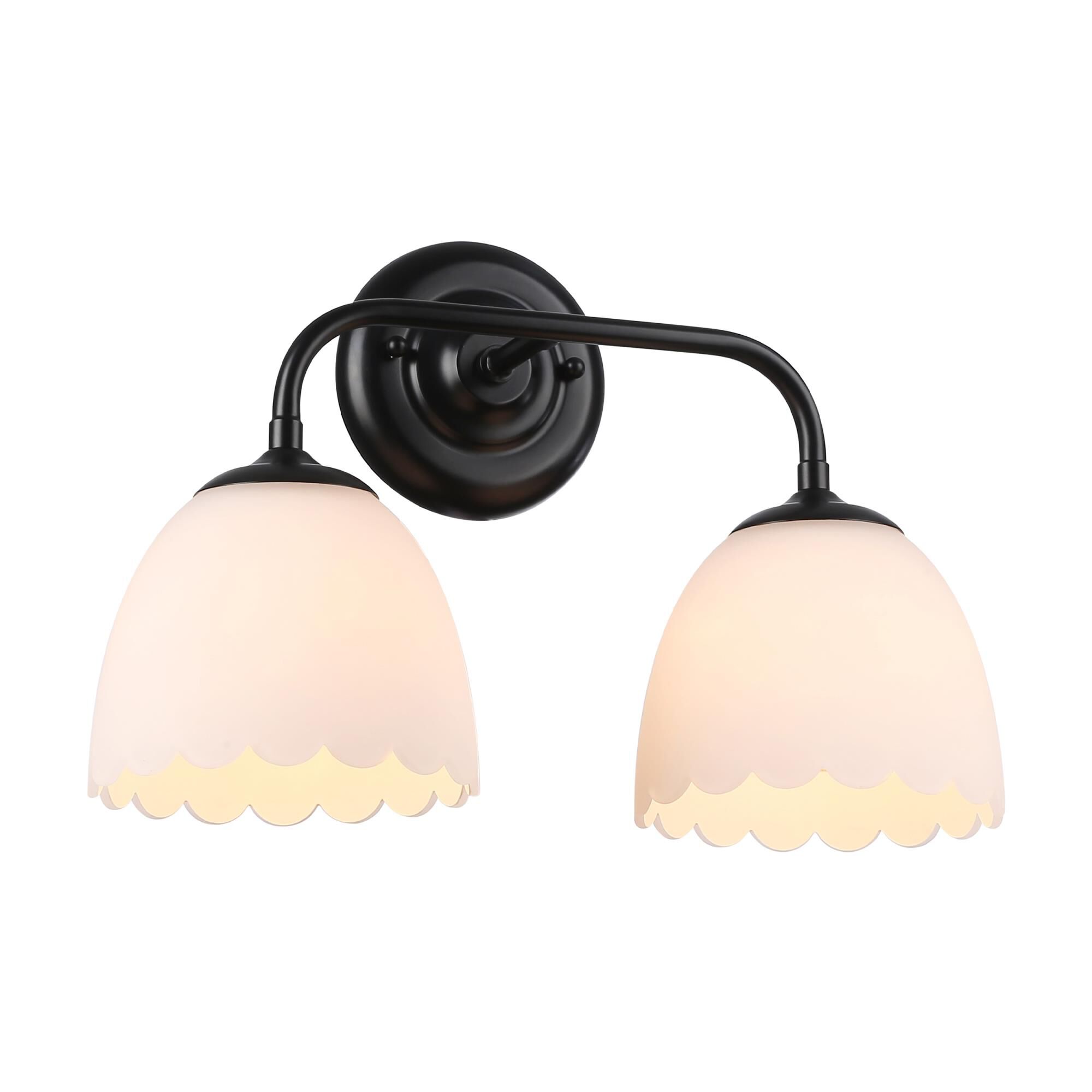 Shown in Matte Black finish and White shade