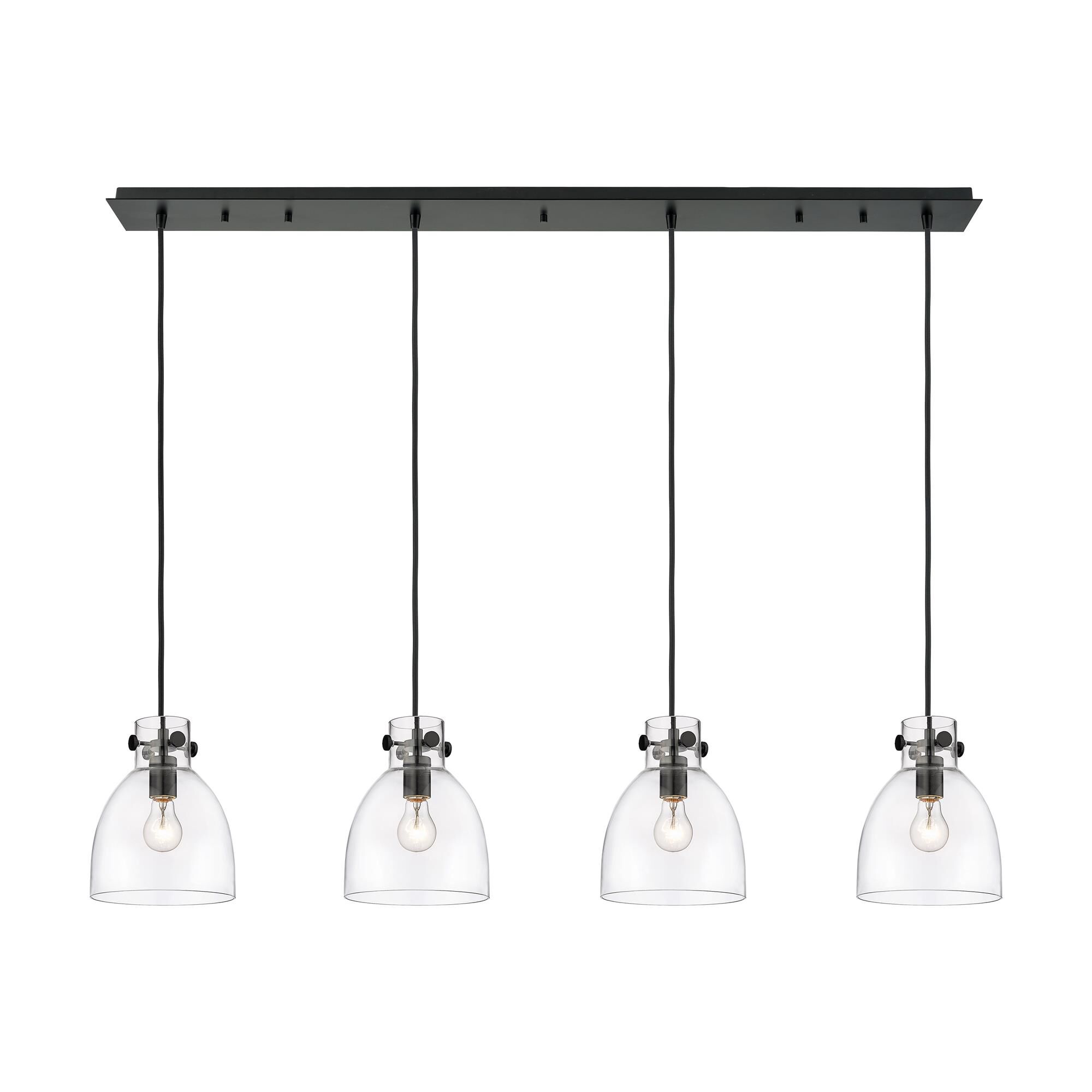 Shown in Matte Black finish and Clear glass and Clear Glass shade