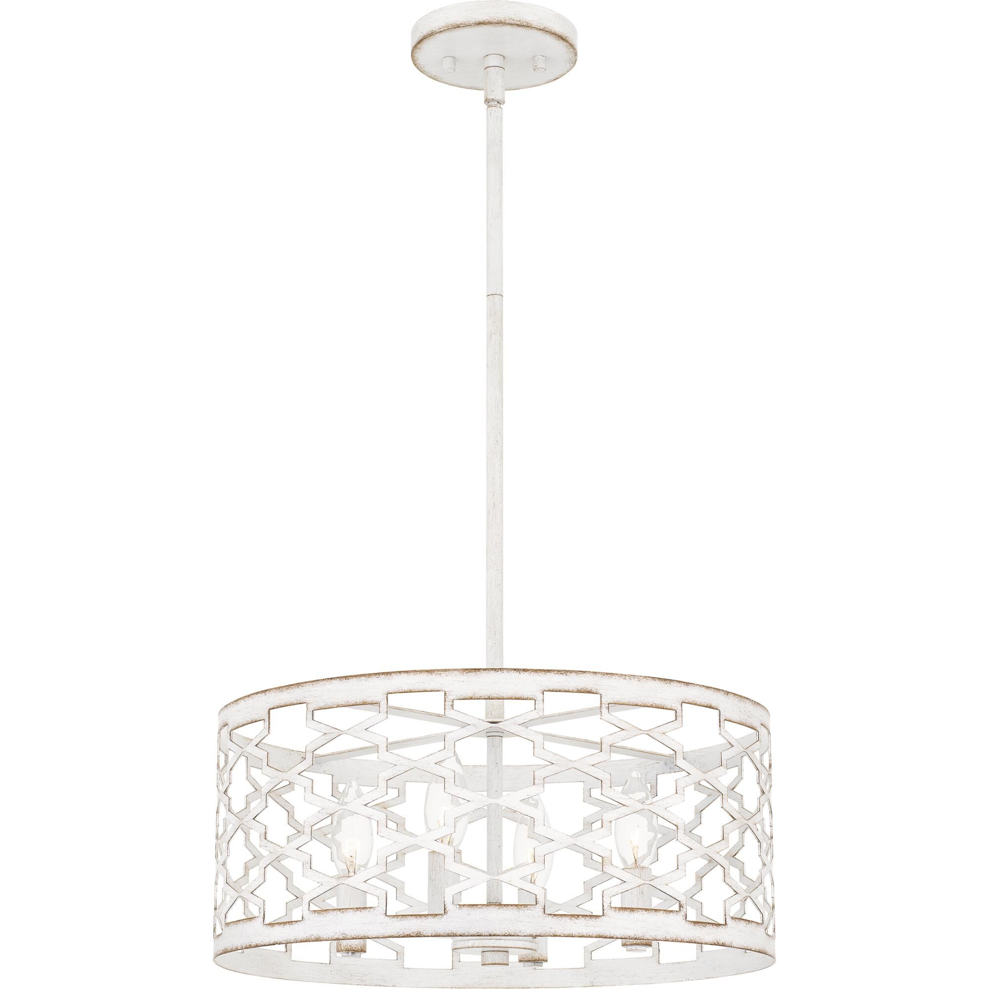 Shown in Antique White finish and Metal shade
