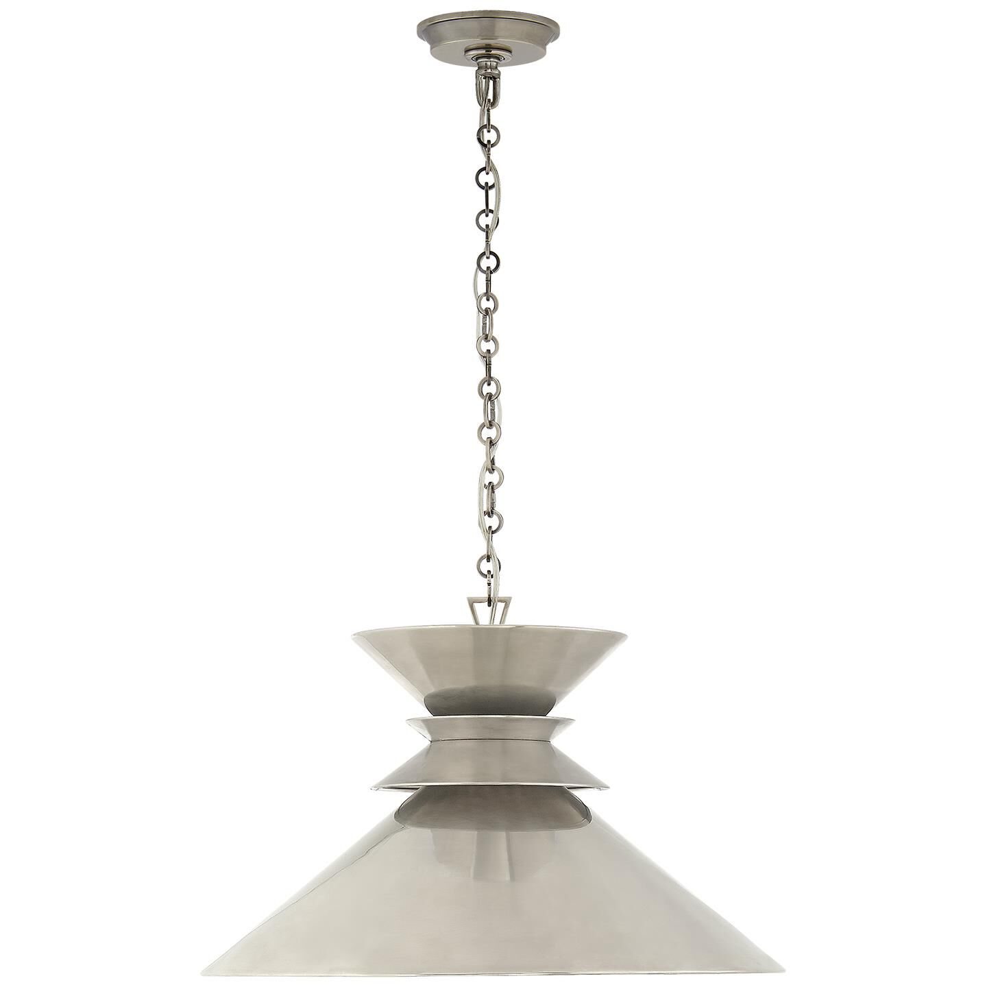 Shown in Antique Nickel finish and Antique Nickel shade