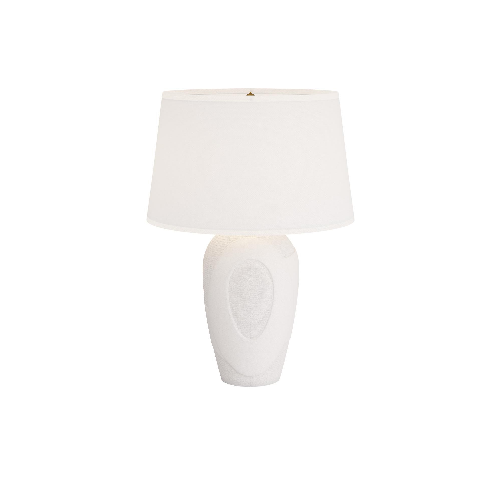 Shown in Matte White finish and Linen shade