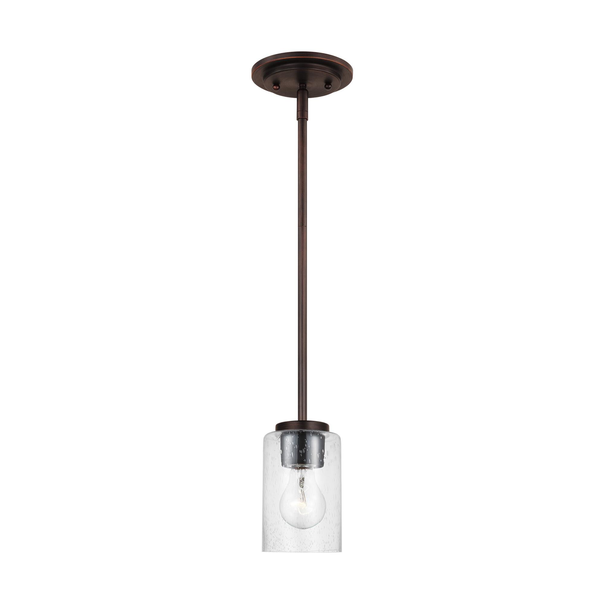 Shown in Bronze finish and Clear Seeded glass