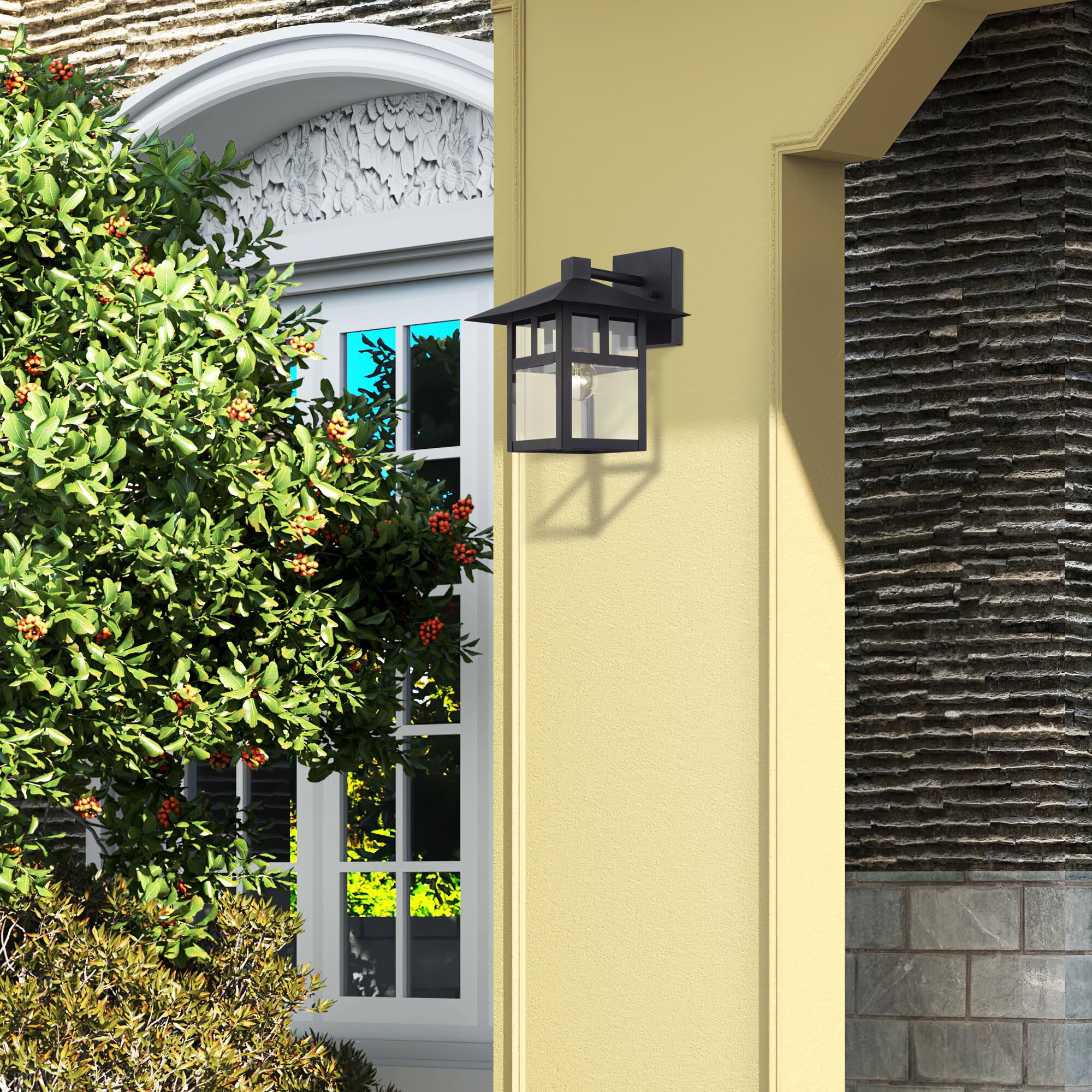 Shown in Textured Black finish and Clear glass