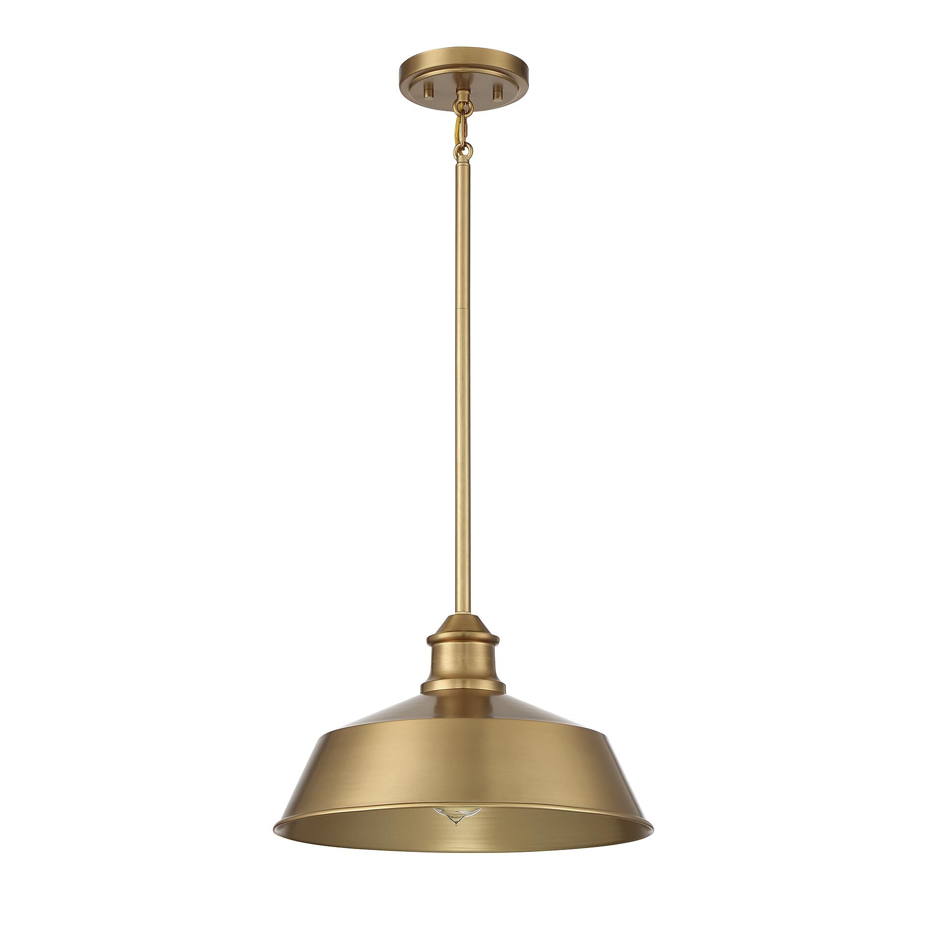 Shown in Natural Brass finish and Metal shade