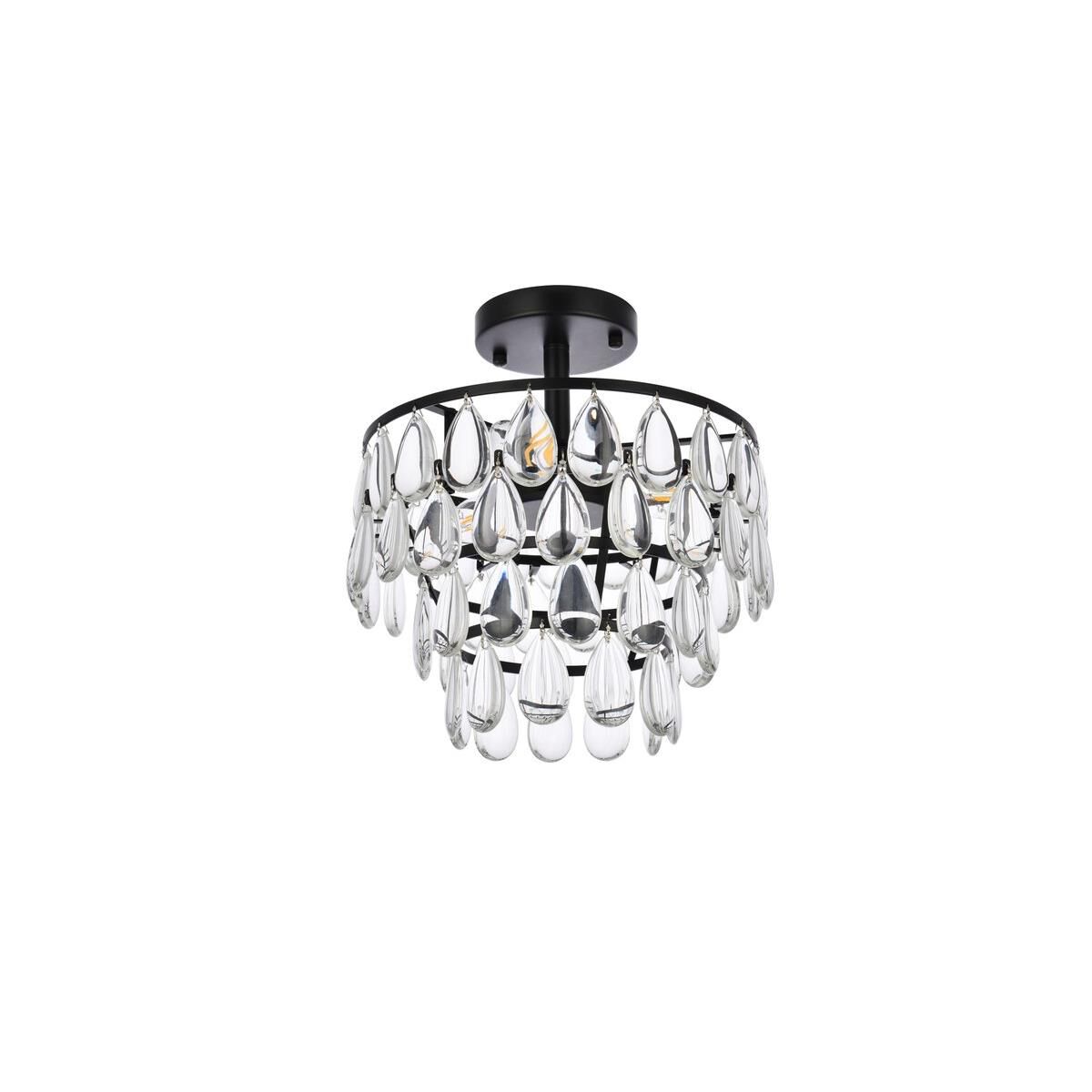 Mila 12 Inch 3 Light Flush Mount by Elegant Lighting