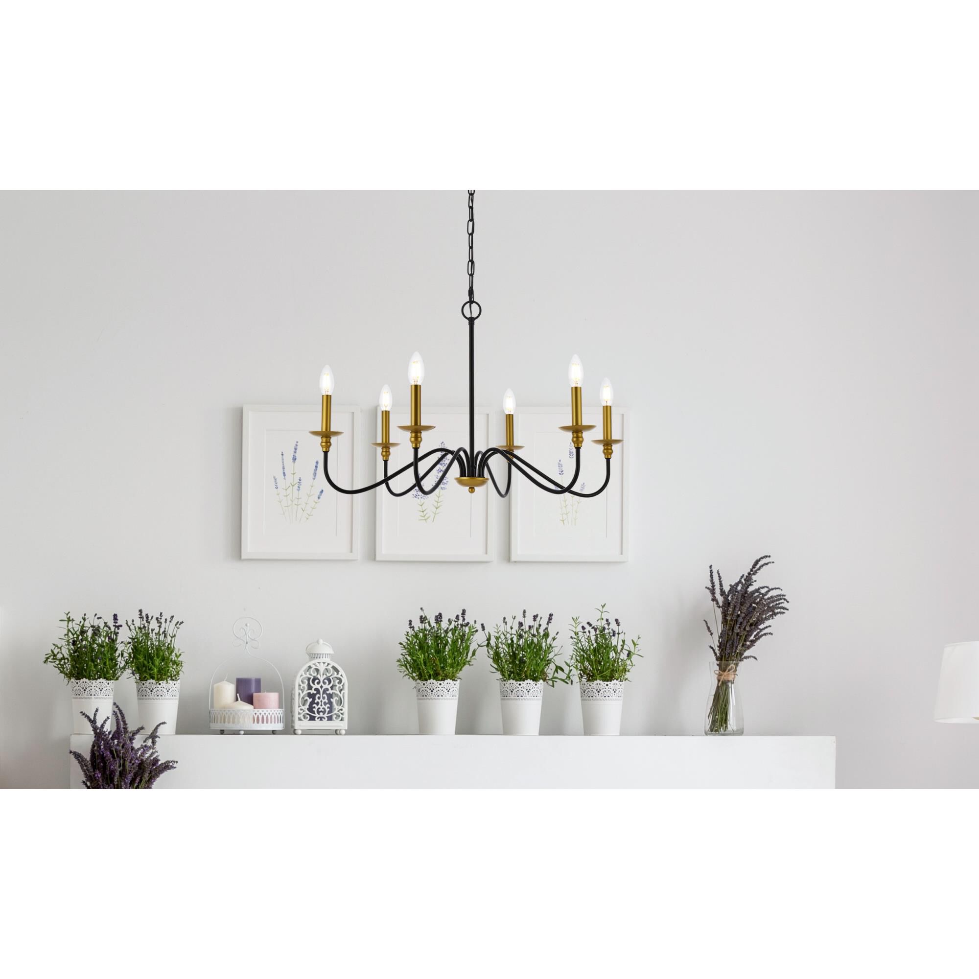 Rohan 30 Inch 6 Light Chandelier by Elegant Lighting
