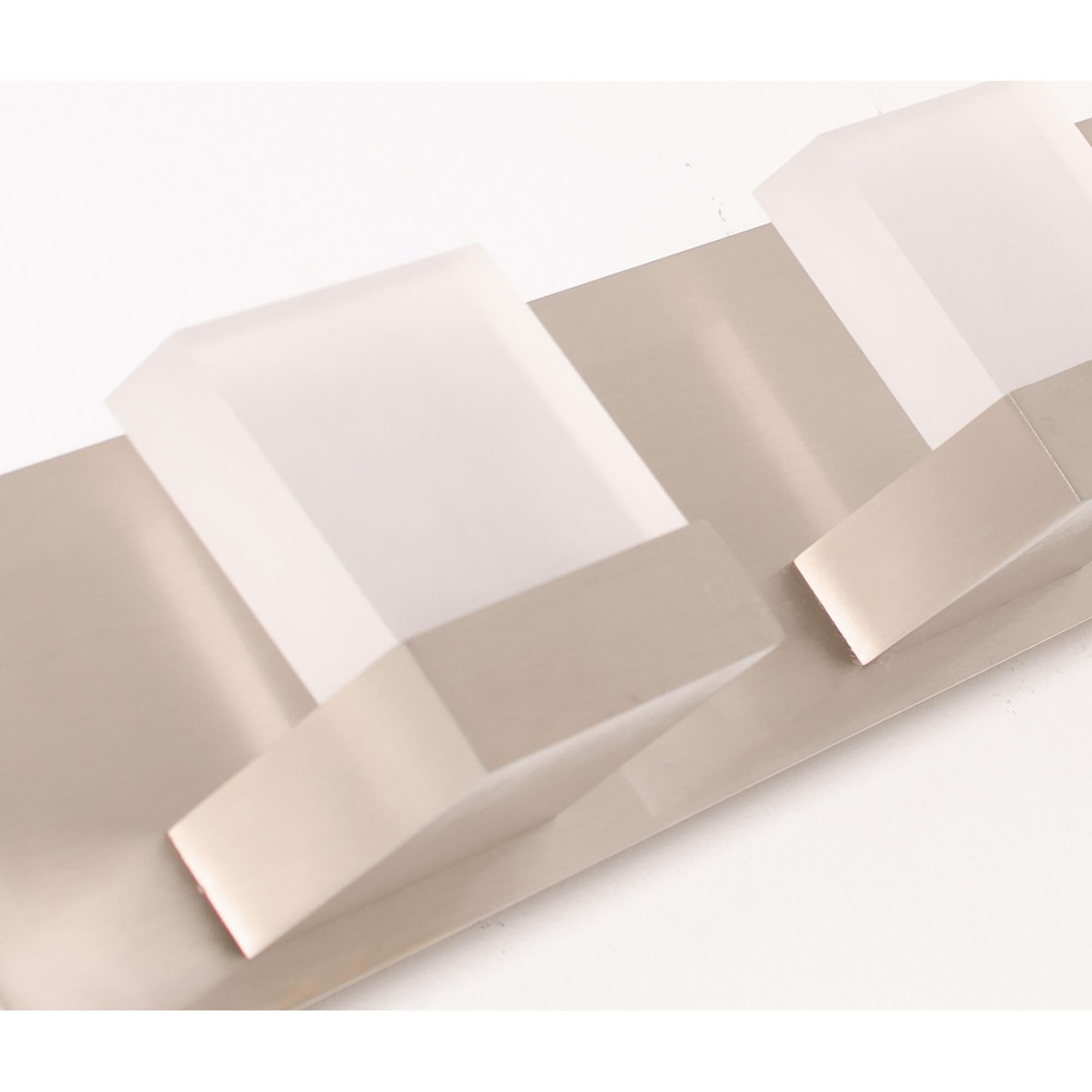 Shown in Satin Nickel finish and Frosted Acrylic glass and No Accent accent