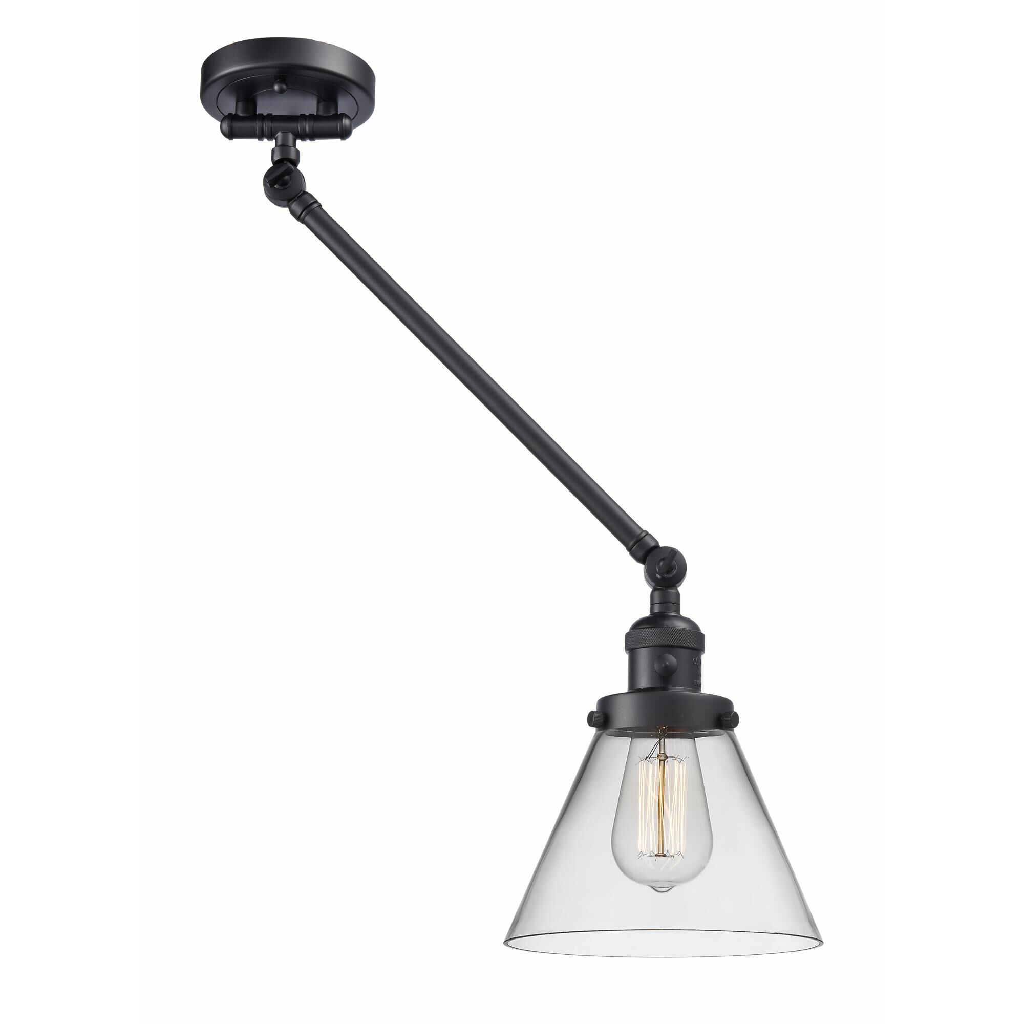 Shown in Matte Black finish and Clear glass