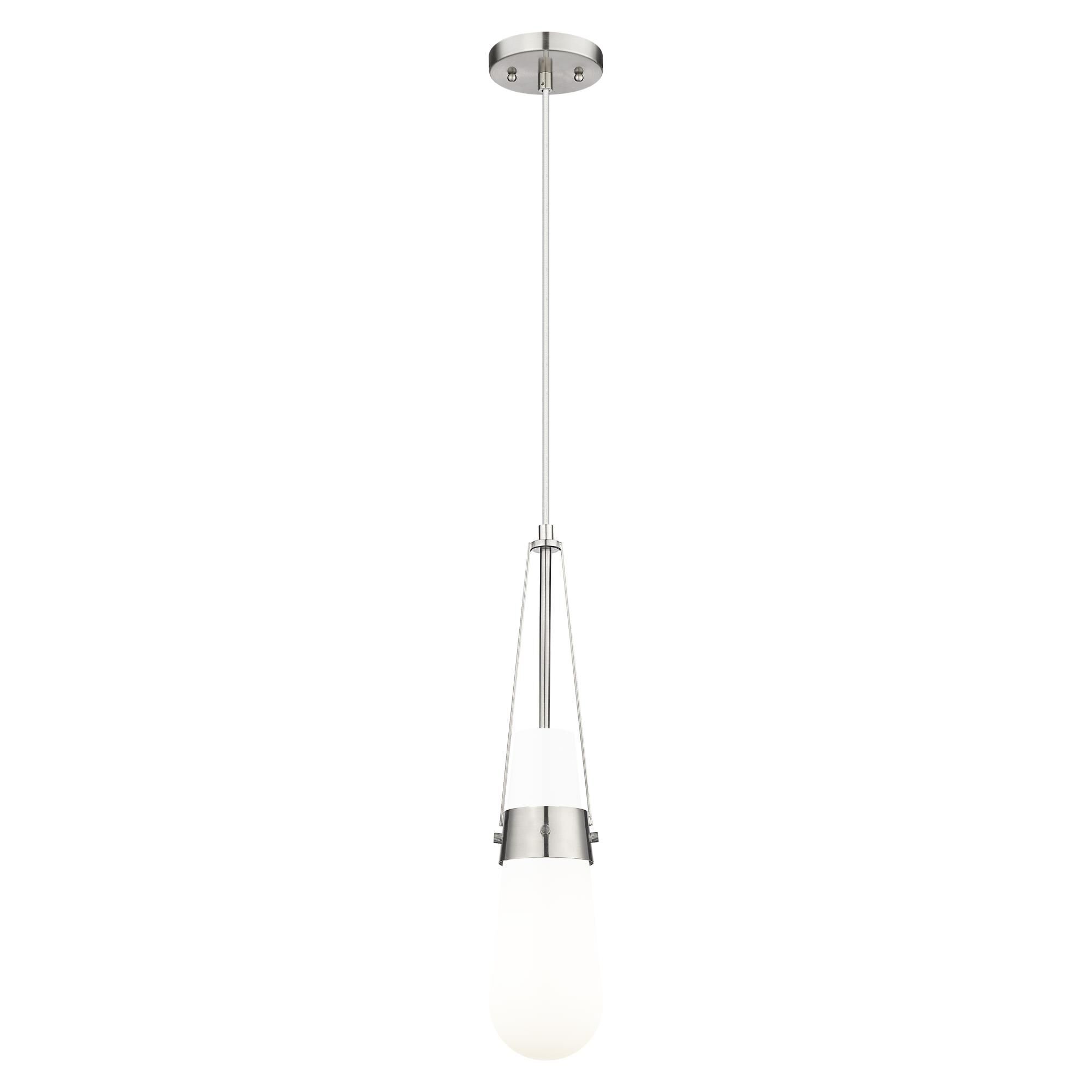 Shown in Satin Nickel finish and Glossy White glass