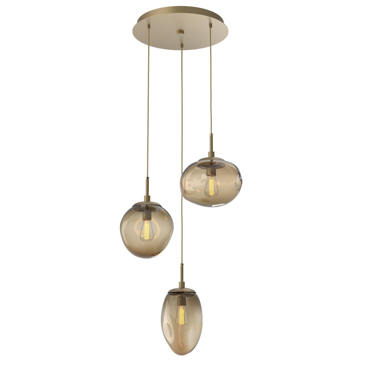 Levi Wilson Nebula 22 Inch 3 Light Multi Light Pendant by Hammerton Studio