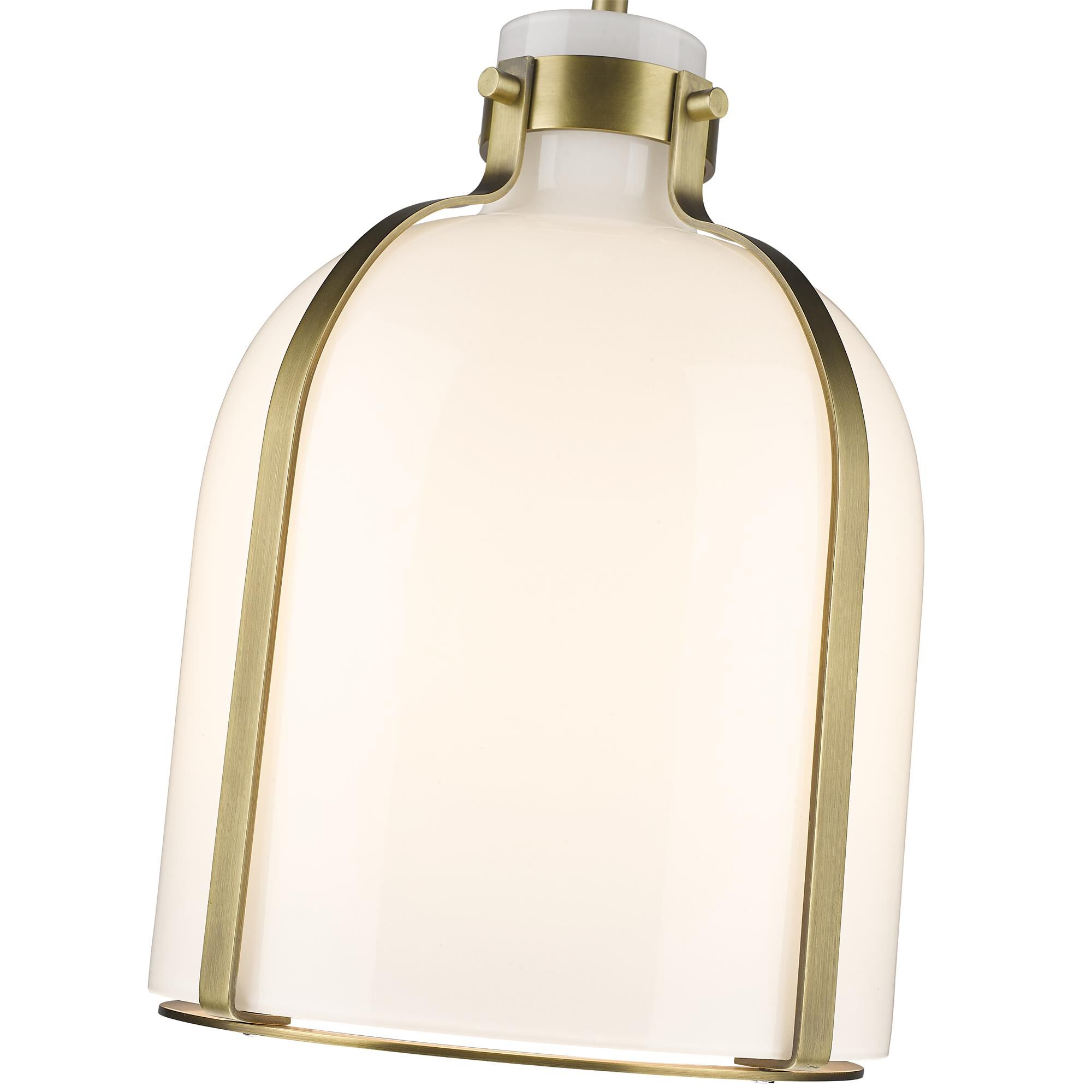 Shown in Rubbed Brass finish and Glass shade