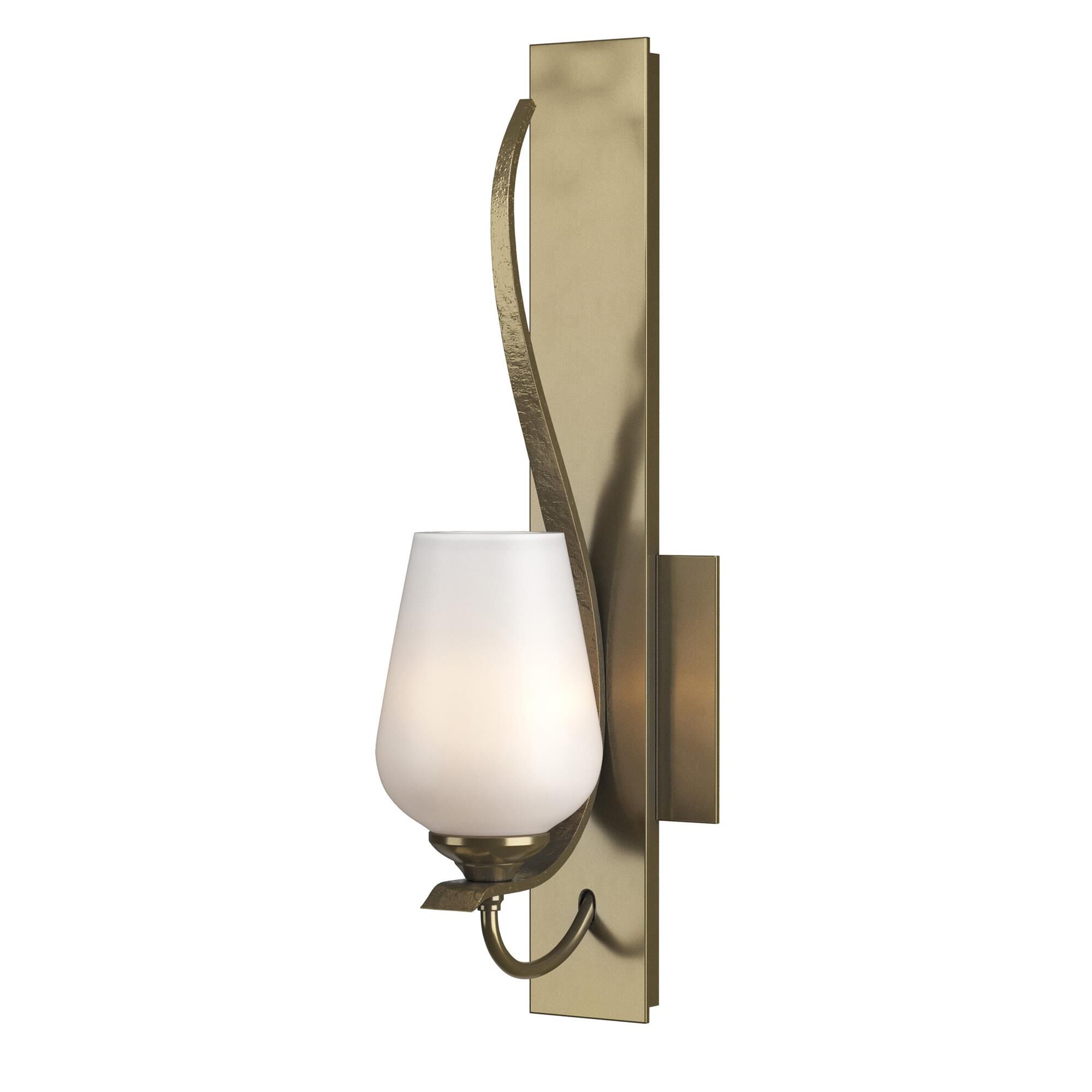 Shown in Modern Brass finish and Opal glass